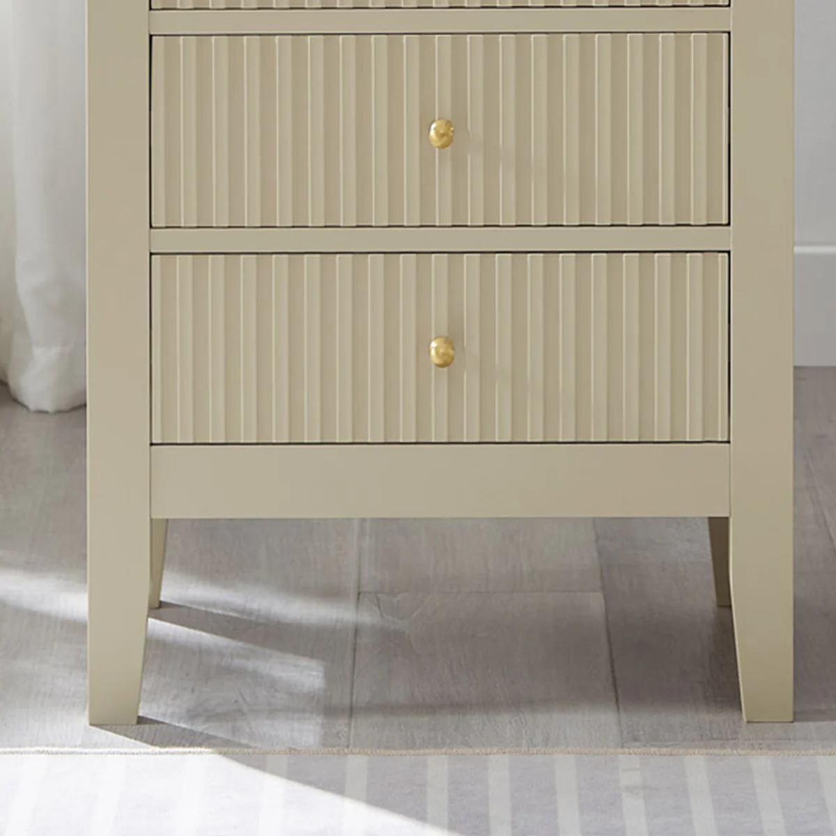 3 Drawer Bedside Table - Hales Taupe Range - Image 4