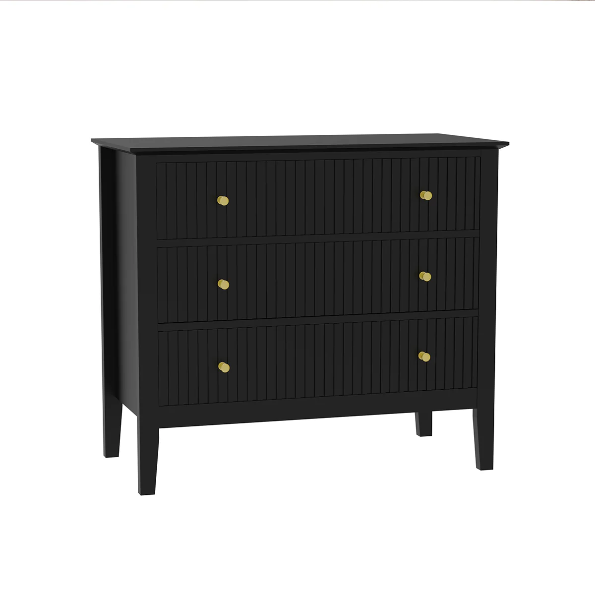 3 Drawer Chest of Drawers - Hales Black Range - Image 6