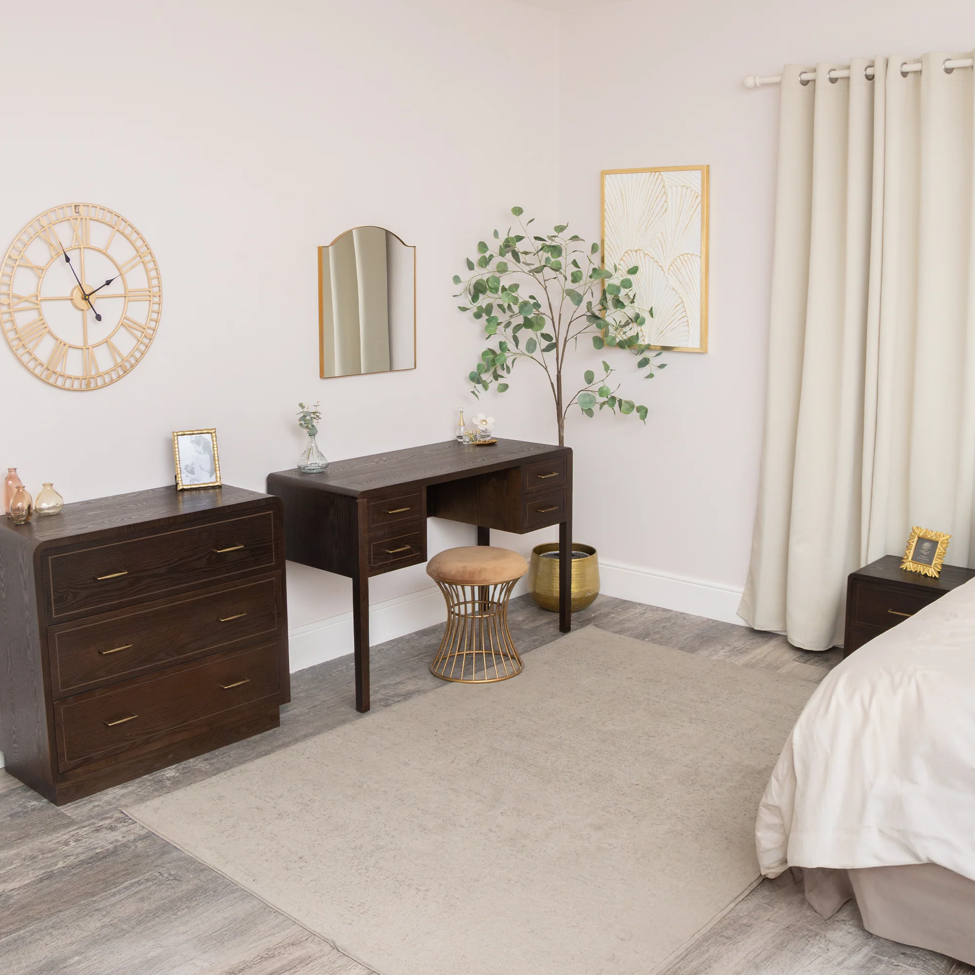 3 Drawer Wooden Chest of Drawers and Pair of 2 Drawer Bedside Tables - Kingsley Range - Image 8