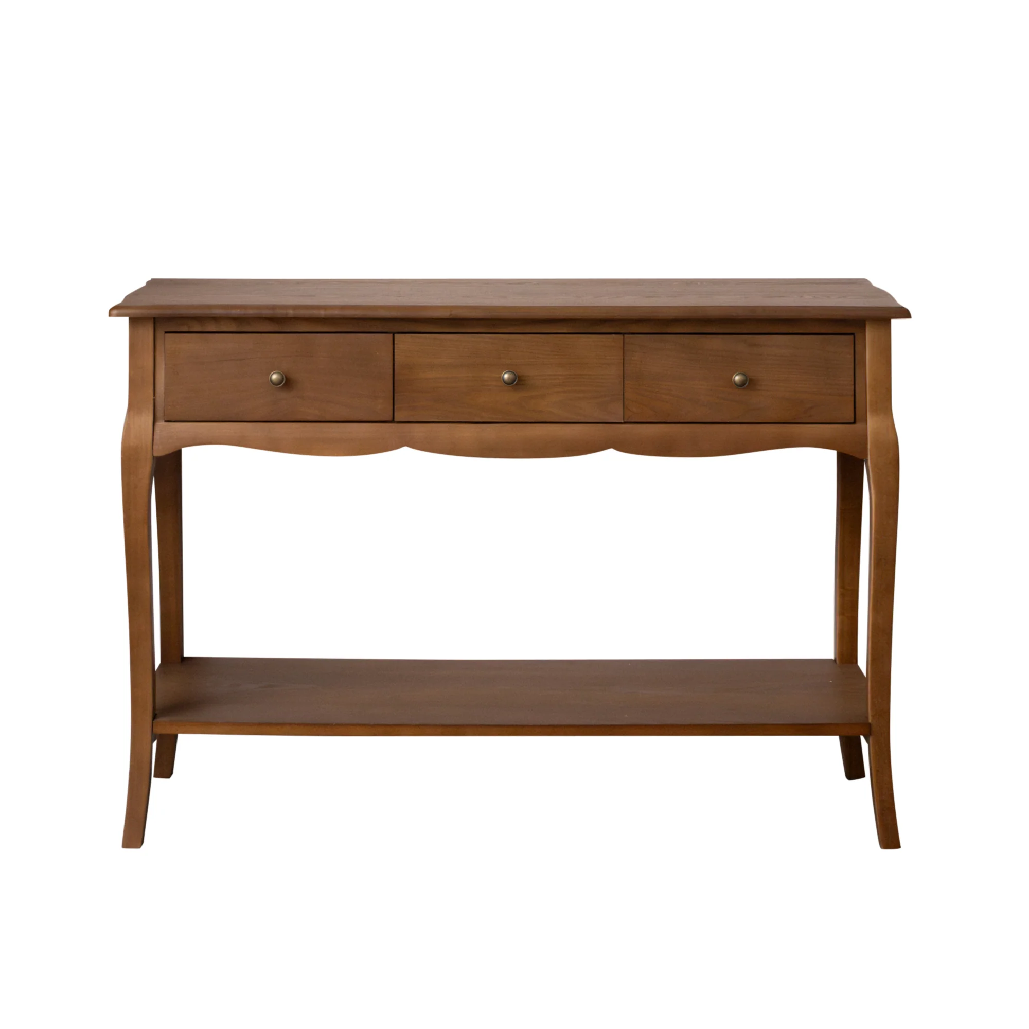 3 Drawer Dark Wood Console Table with Shelf - Ashwell Range - Image 12