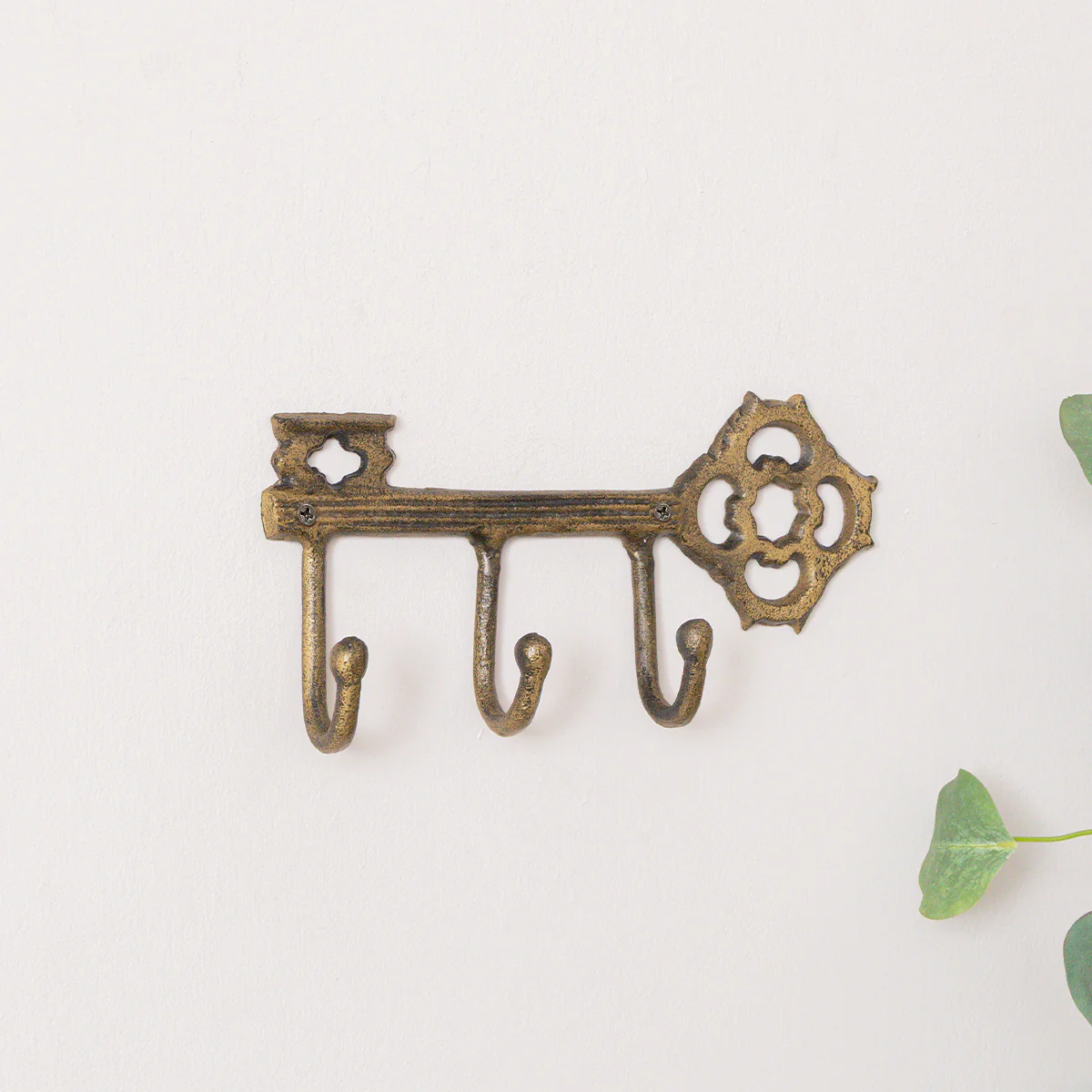 Antique Brass Key Shaped Key Hook Rail - Image 4