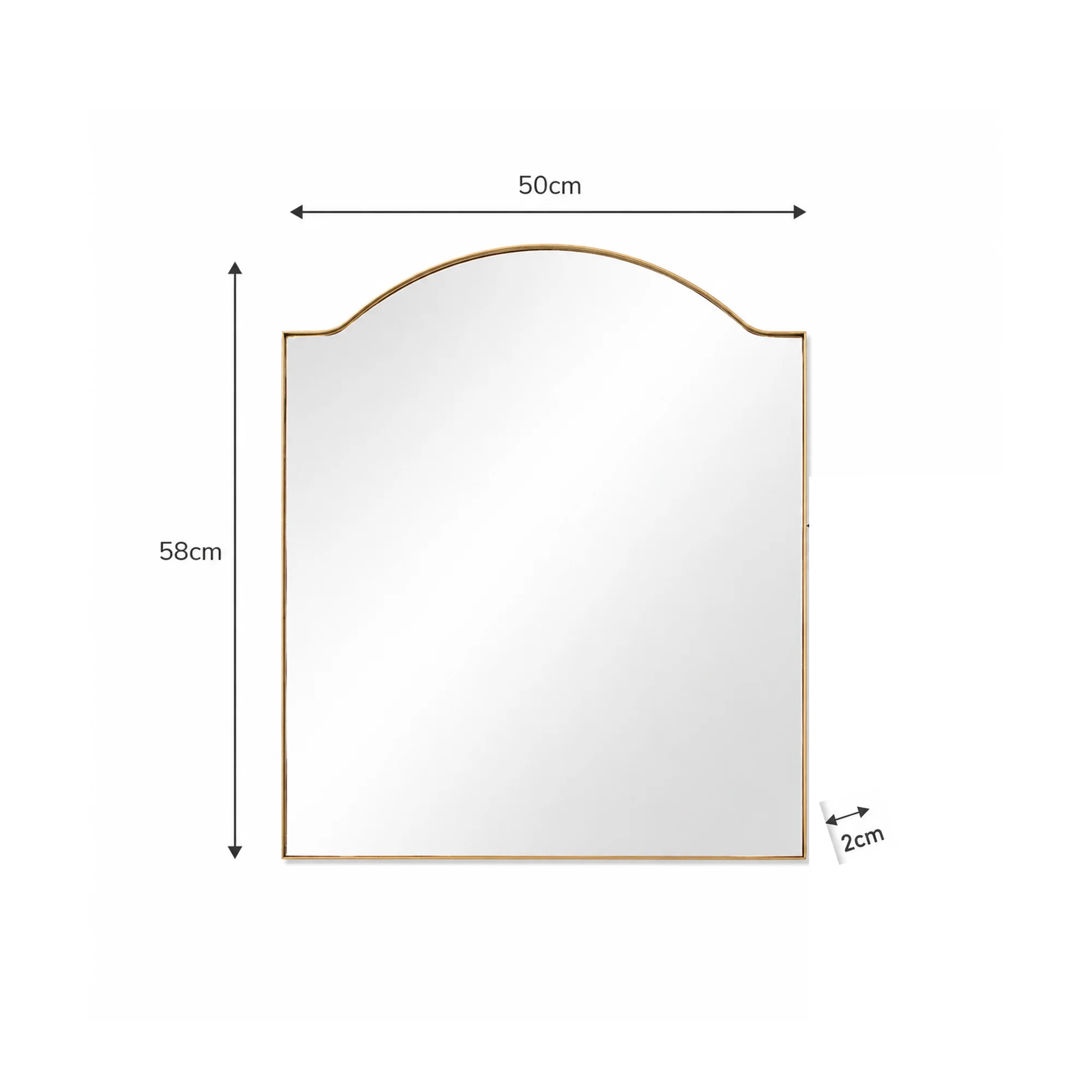 Antique Gold Metal Framed Wall Mirror - 50cm x 65cm - Image 7