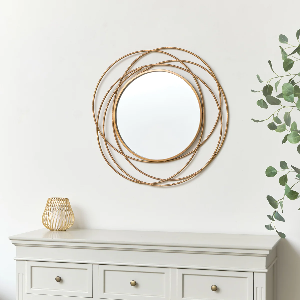 Antique Gold Swirl Wall Mirror - 70cm x 70cm - Image 3
