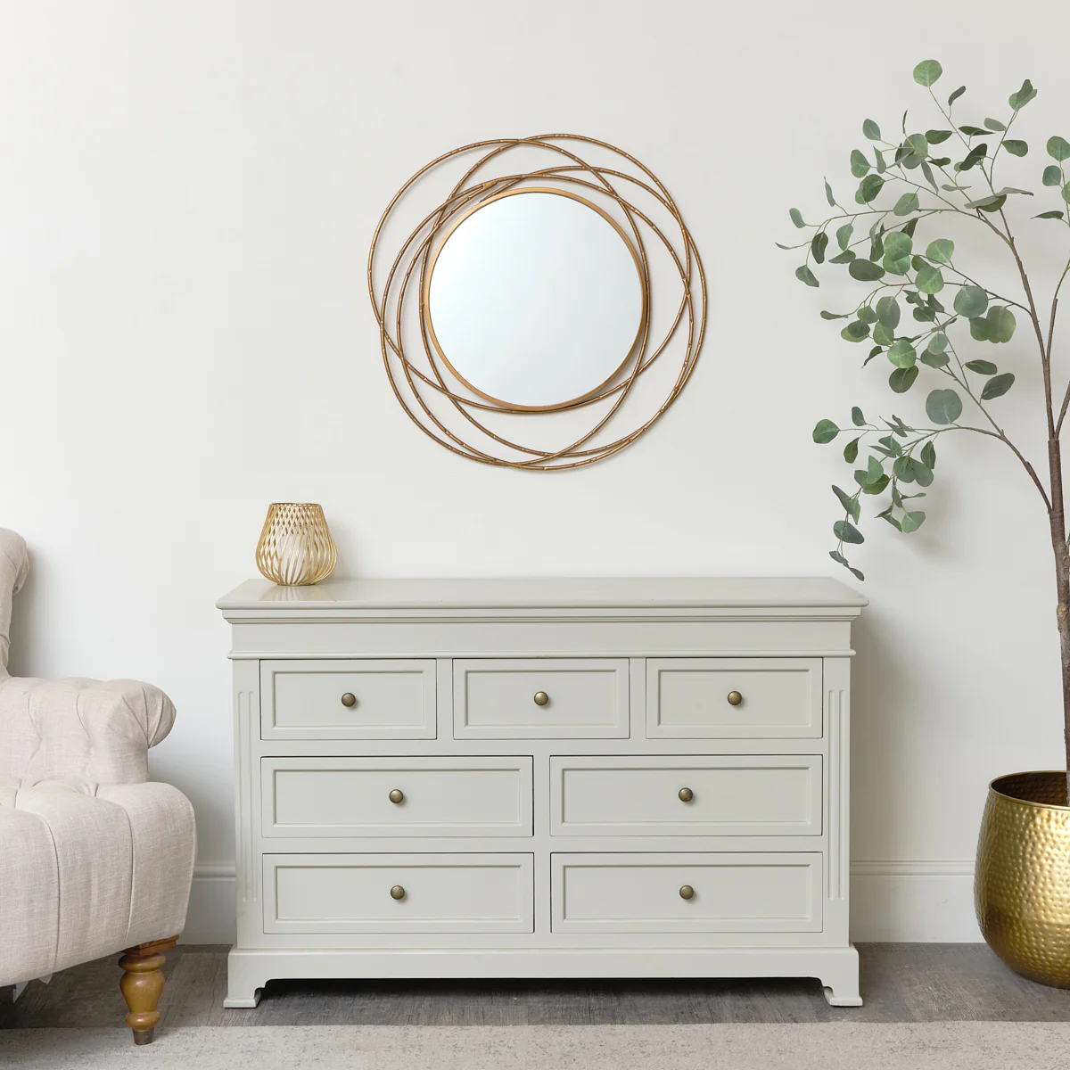 Antique Gold Swirl Wall Mirror - 70cm x 70cm - Image 7