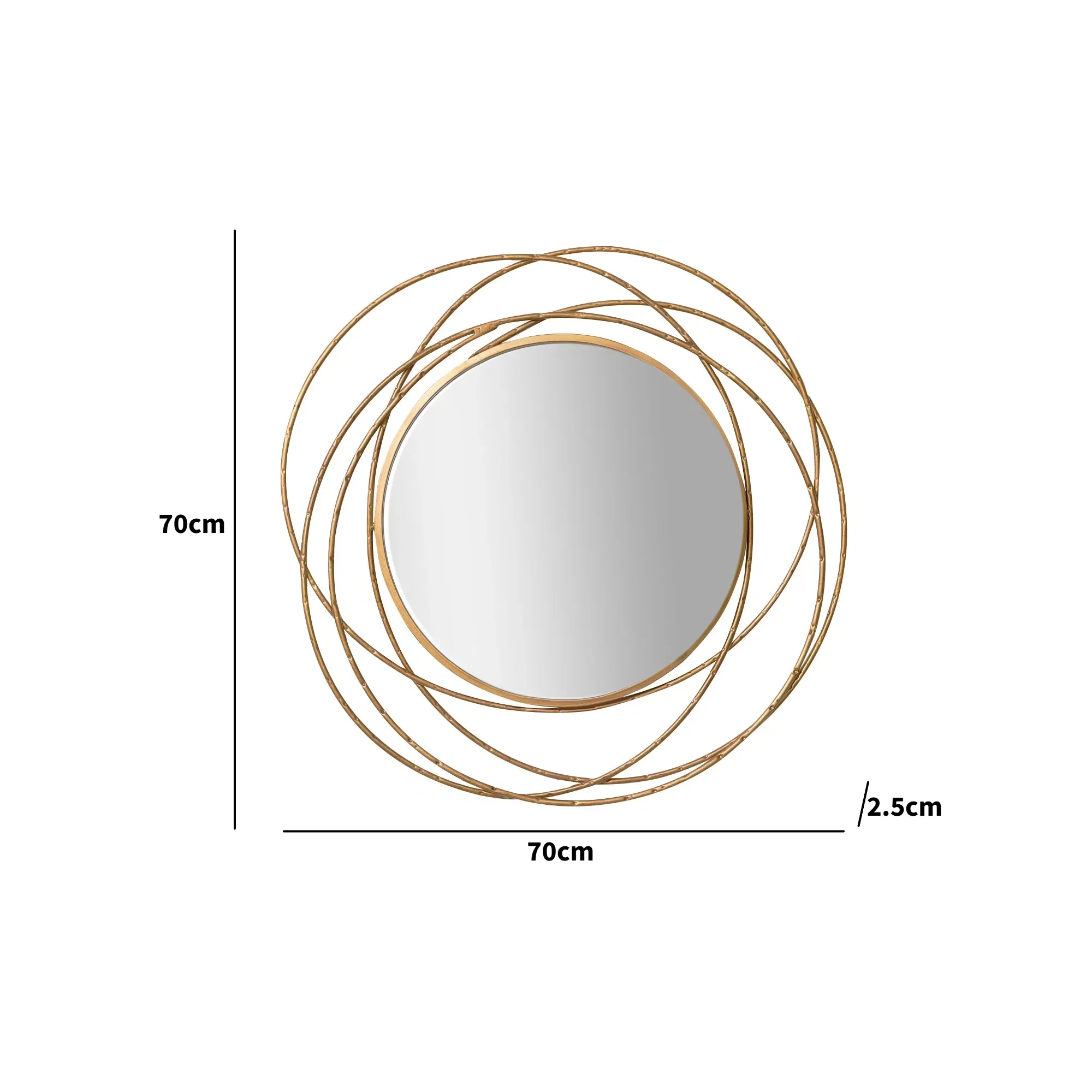 Antique Gold Swirl Wall Mirror - 70cm x 70cm - Image 8