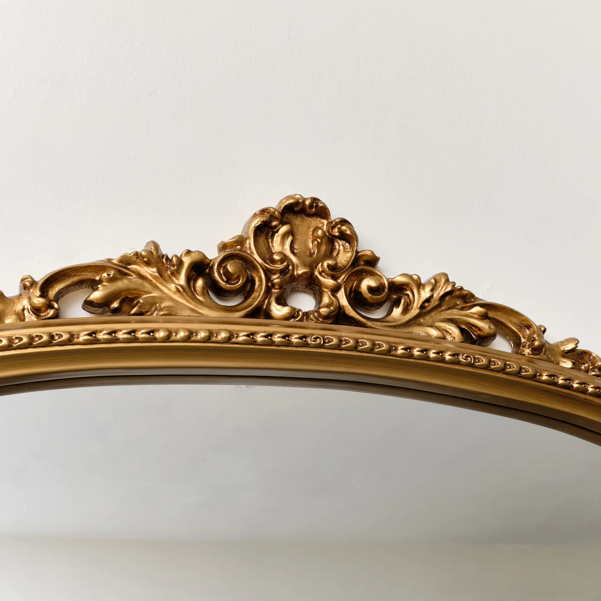 Antique Gold Ornate Arch Overmantle Mirror 88cm x 100cm - Image 3