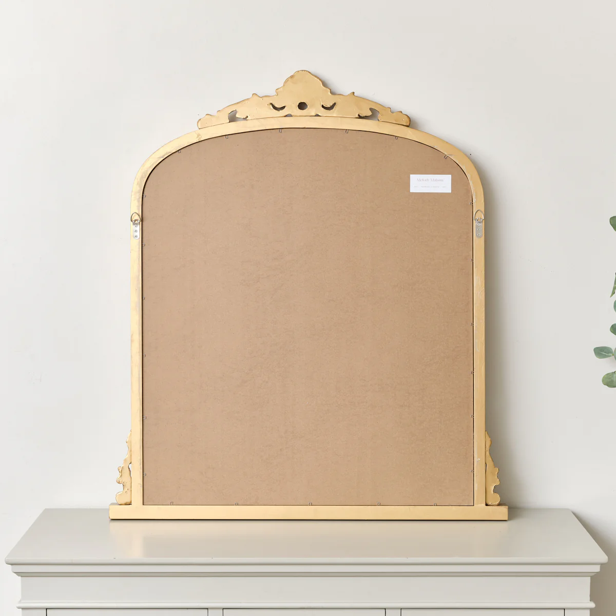 Antique Gold Ornate Arch Overmantle Mirror 88cm x 100cm - Image 5