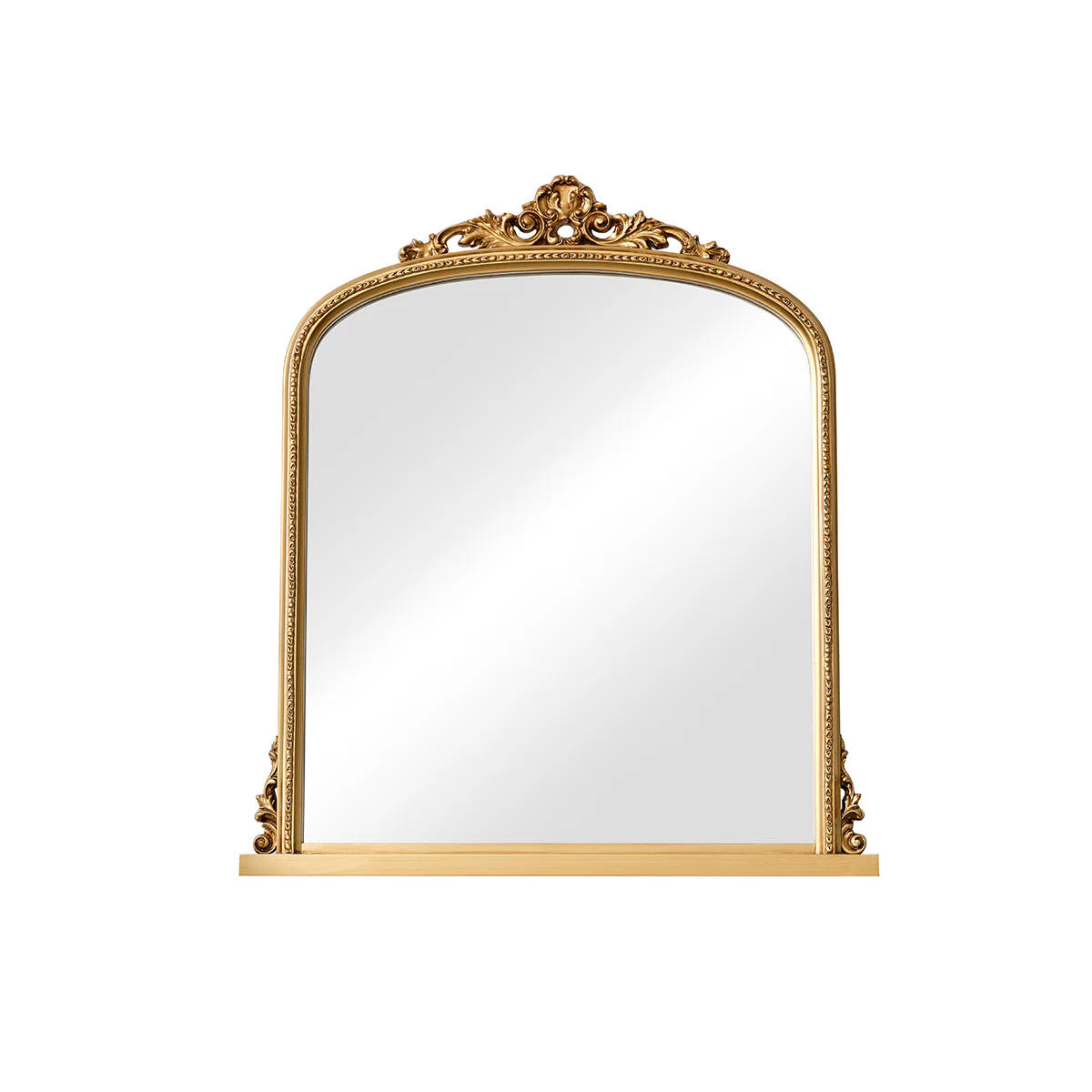 Antique Gold Ornate Arch Overmantle Mirror 88cm x 100cm - Image 8