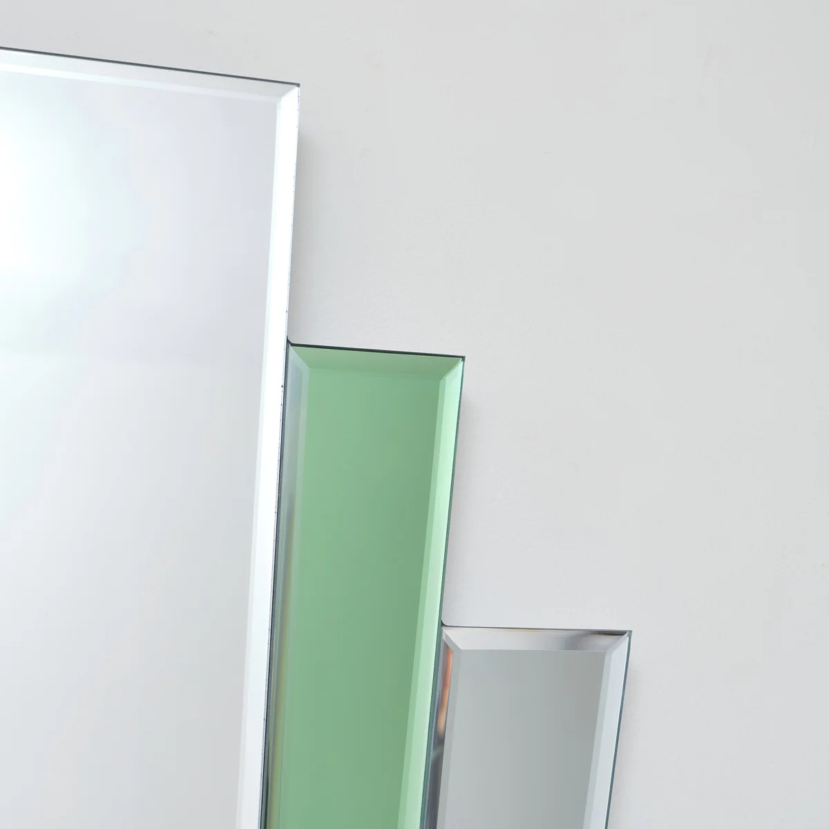 Art Deco Green Glass Fan Wall Mirror - 50cm x 40cm - Image 3
