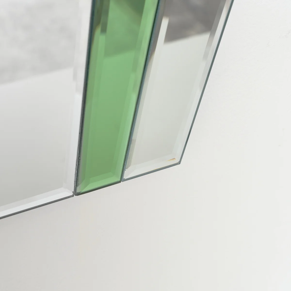 Art Deco Green Glass Fan Wall Mirror - 50cm x 40cm - Image 4
