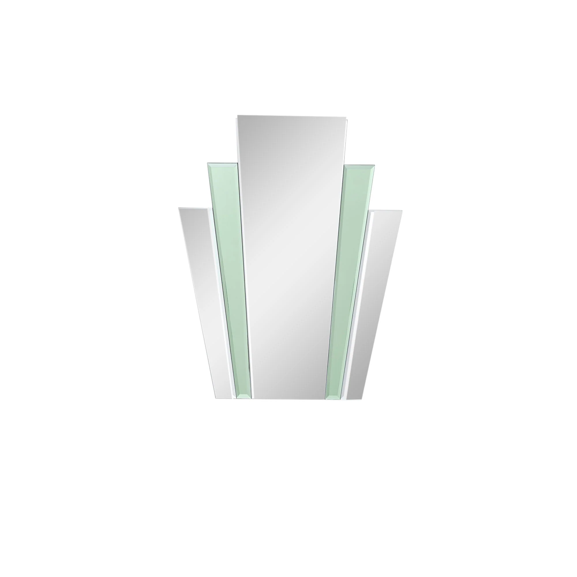 Art Deco Green Glass Fan Wall Mirror - 50cm x 40cm - Image 8