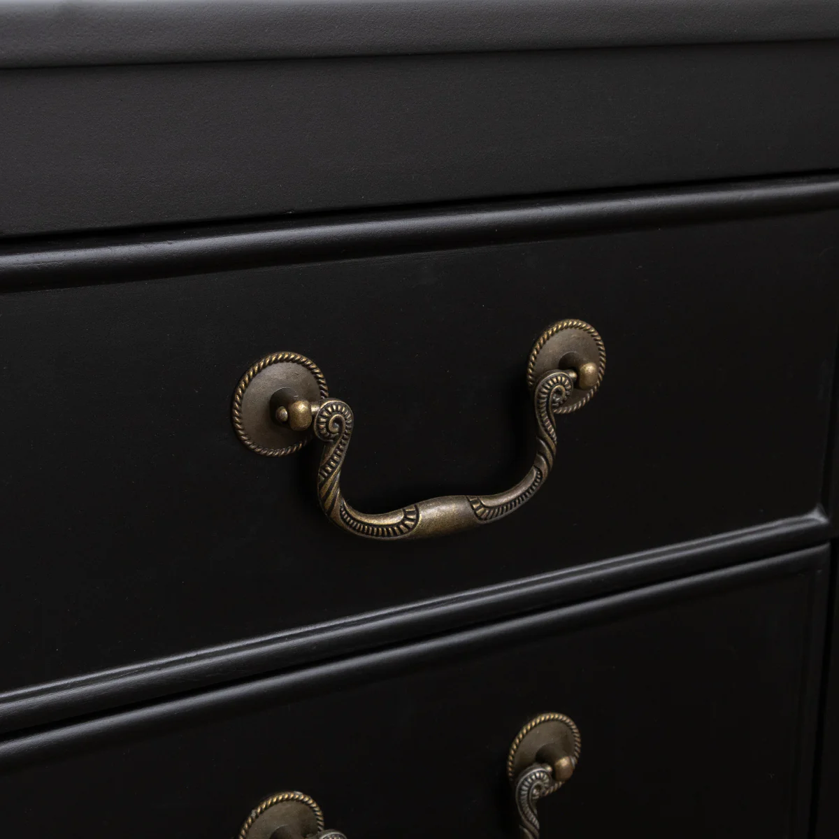 Black 2 Drawer Bedside Table with Shelf - Briggs Range - Image 3