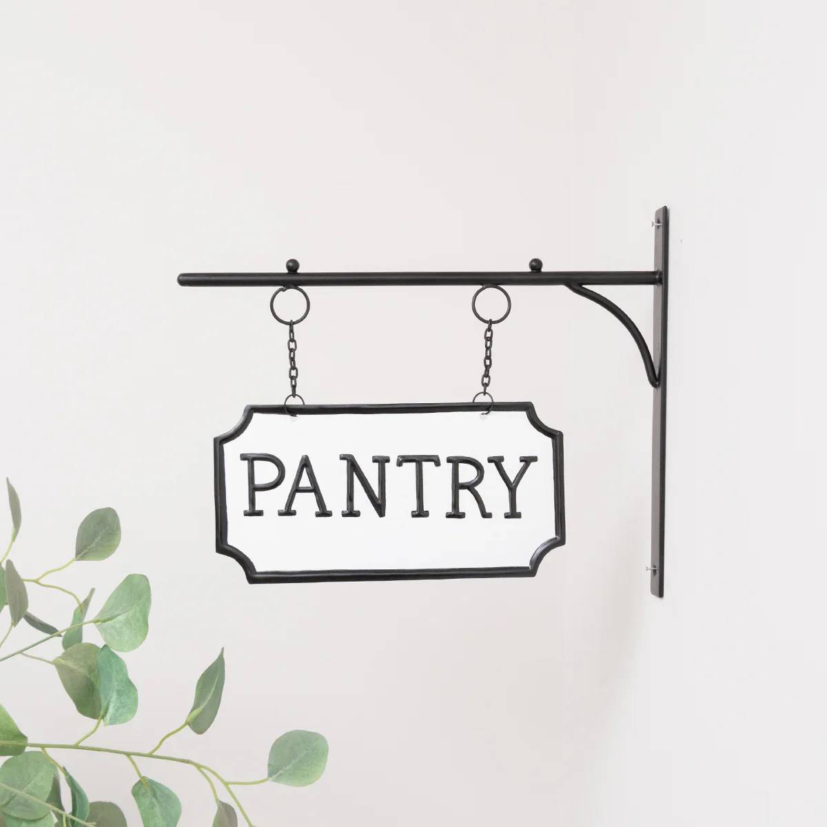 Black and White Metal Wall Mounted Hanging Pantry Sign - Image 4