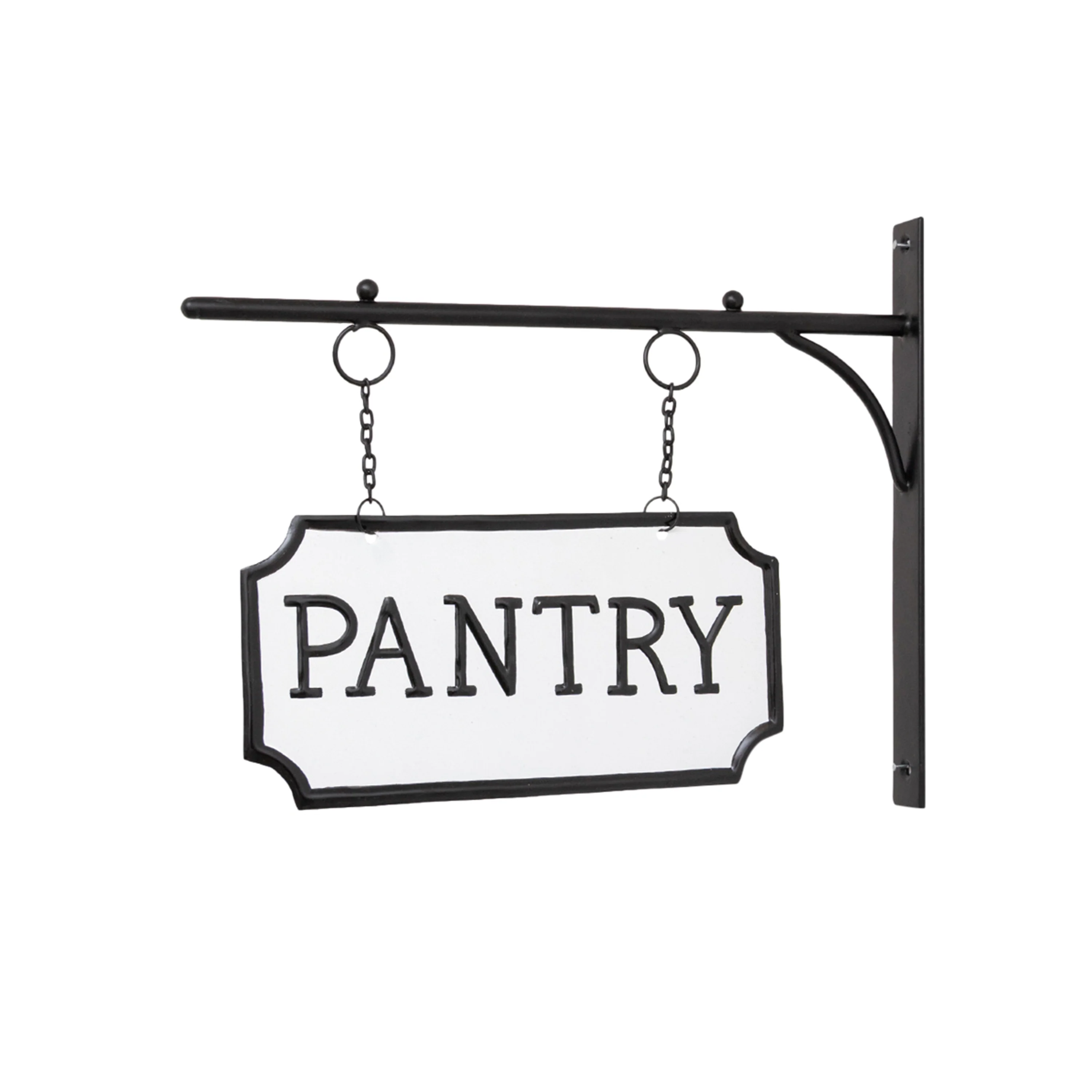 Black and White Metal Wall Mounted Hanging Pantry Sign - Image 6