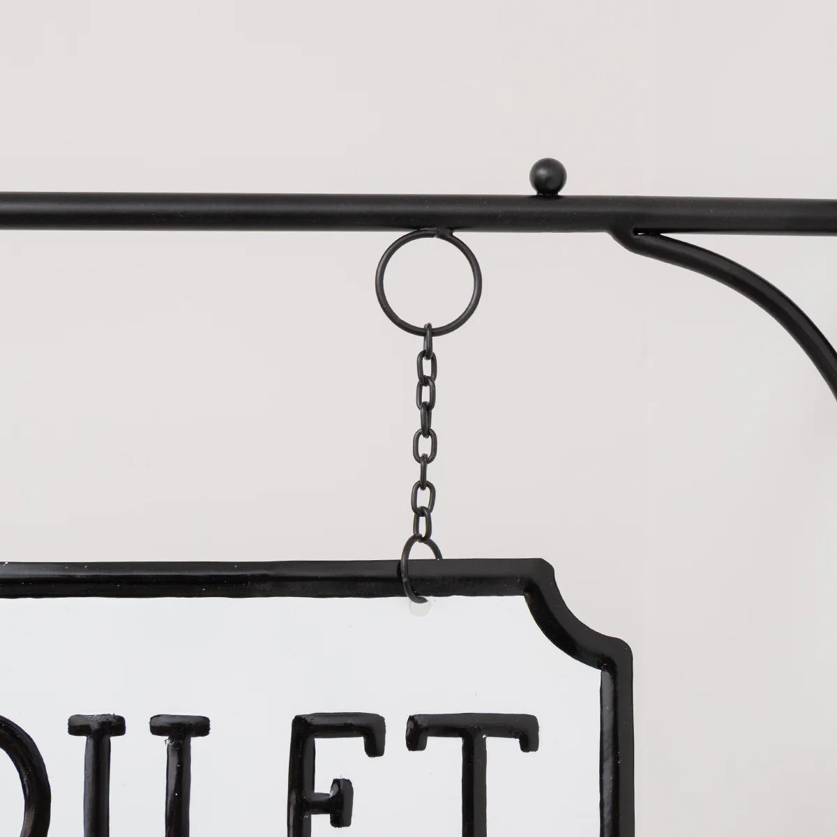 Black and White Metal Wall Mounted Hanging Toilet Sign - Image 3