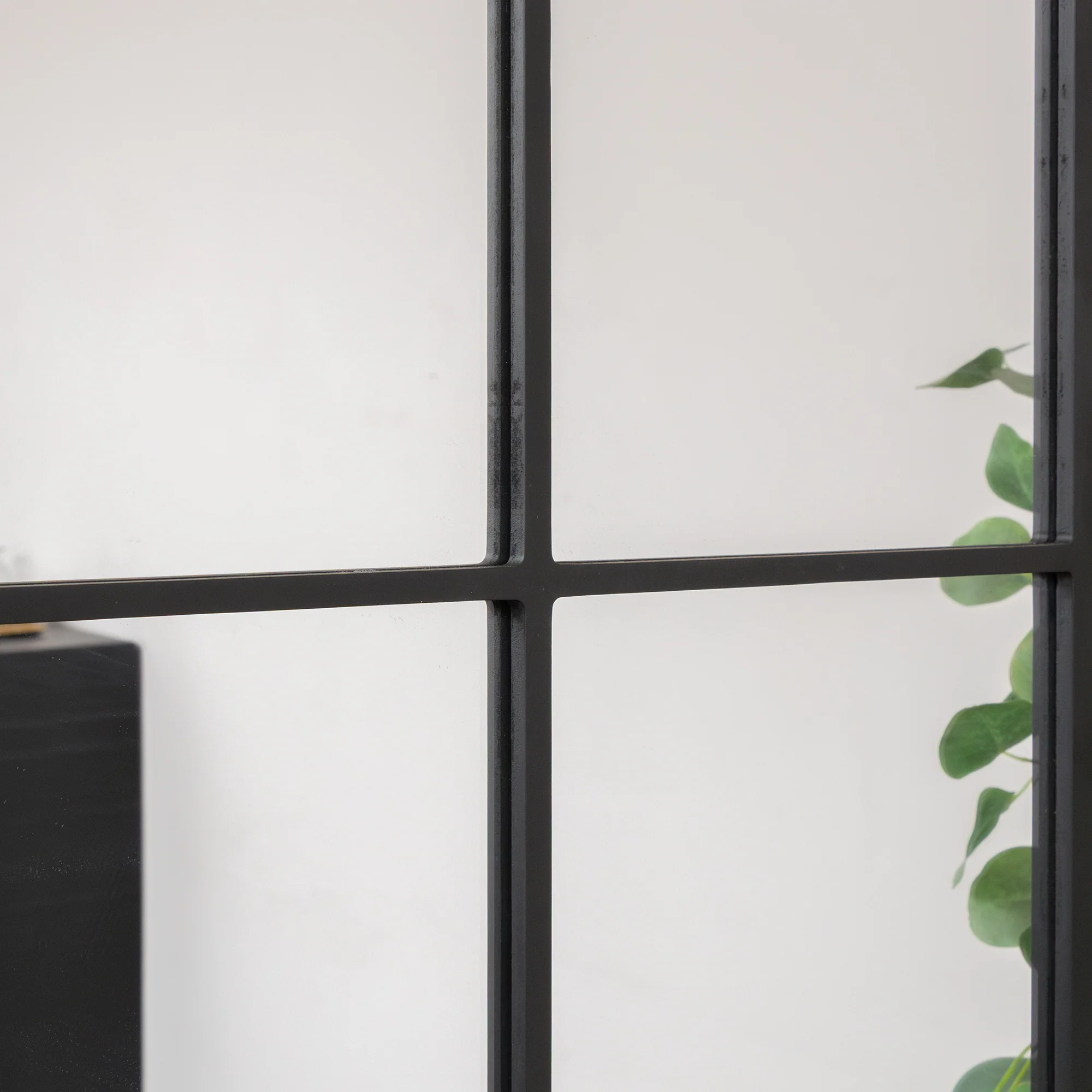 Black Arched Window Wall Mirror - 100cm x 70cm - Image 2