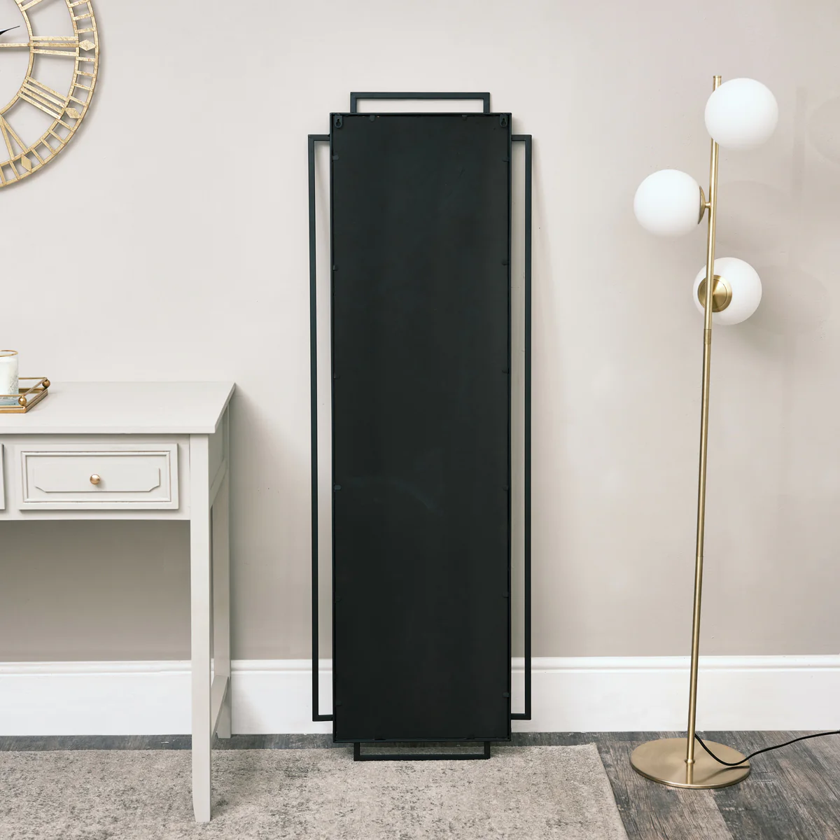 Black Art Deco Wall Mirror 142cm x 47cm - Image 5