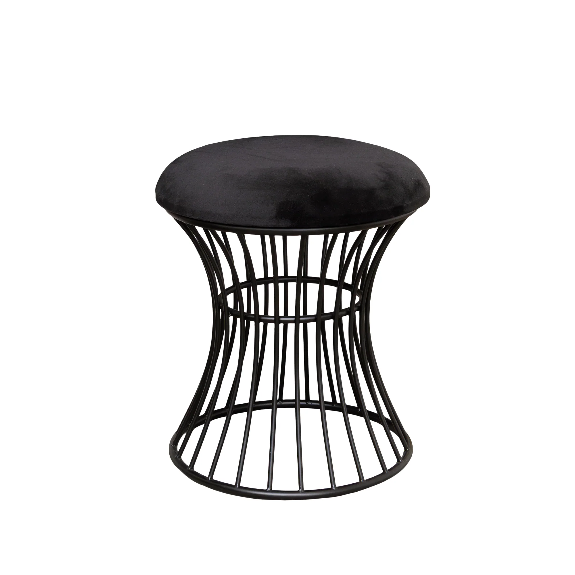 Black Metal Detailed Upholstered Dressing Table Stool - Image 7