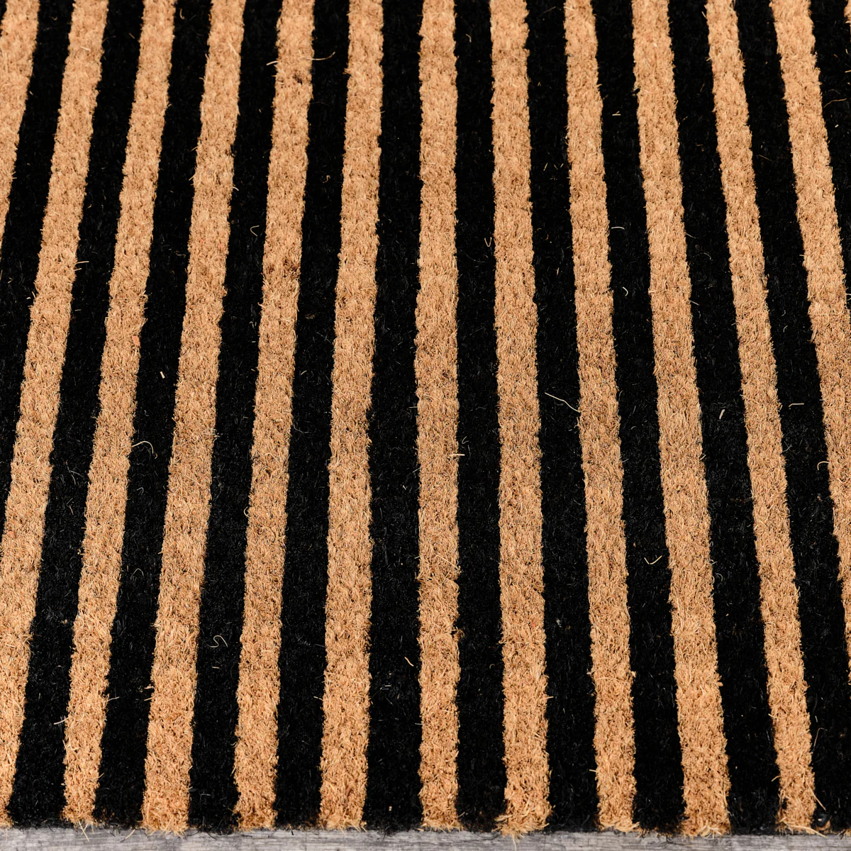 Black & Natural Striped Print Coir Door Mat 40cm x 60cm - Image 2