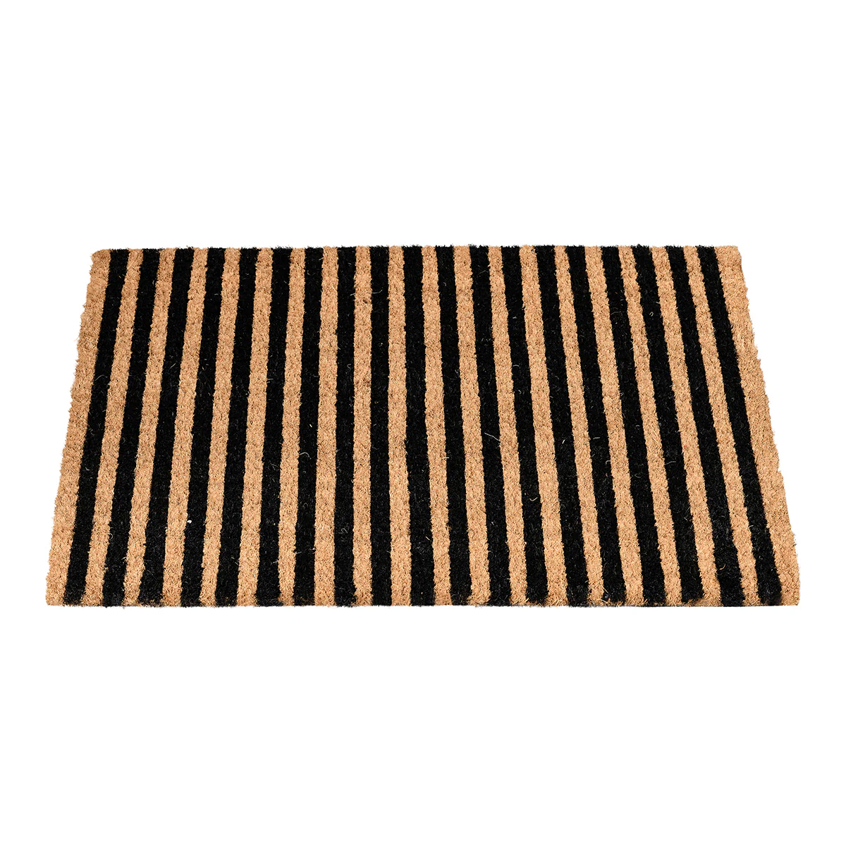 Black & Natural Striped Print Coir Door Mat 40cm x 60cm - Image 6