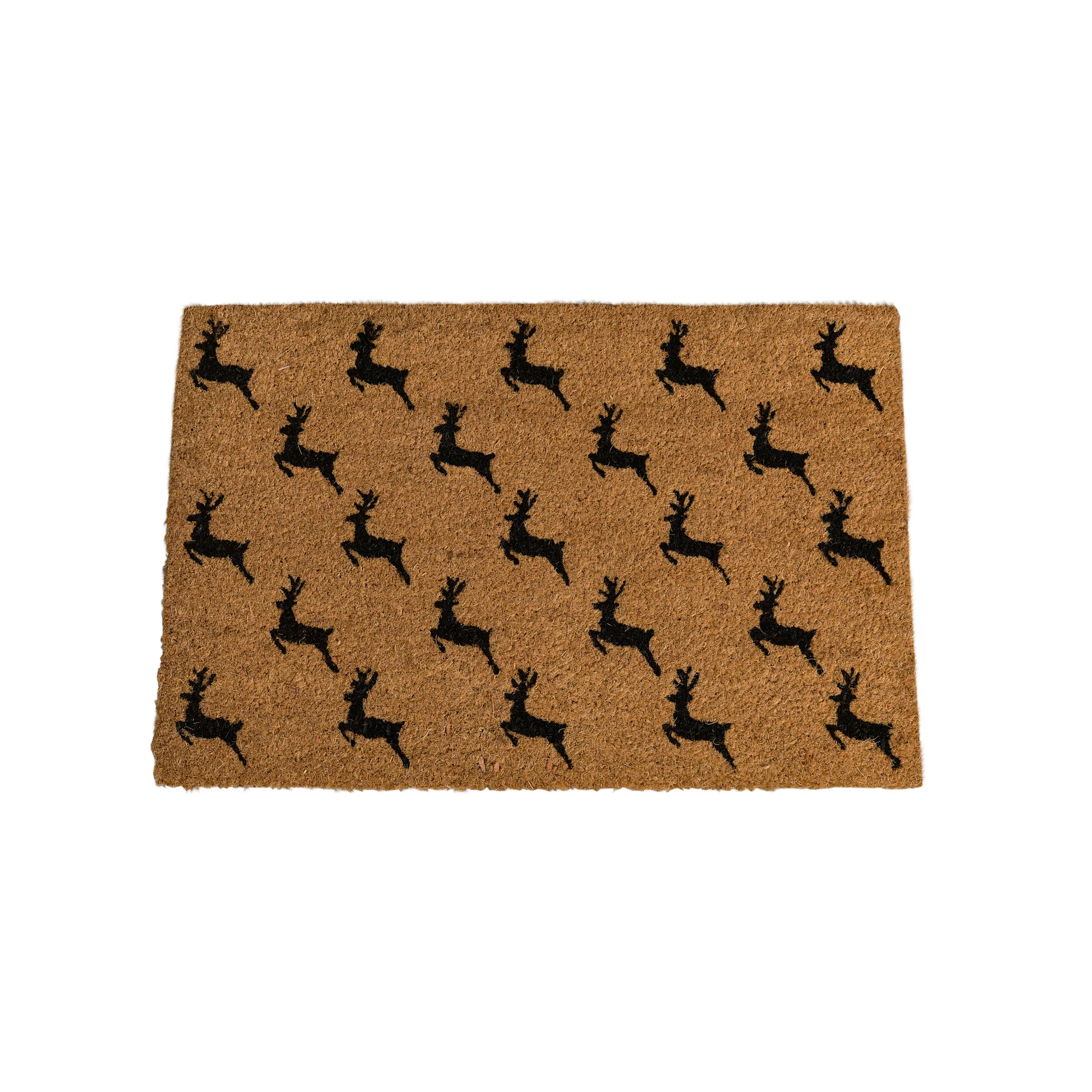 Black Reindeer Detail PVC Backed Coir Doormat 60cm x 40cm - Image 6