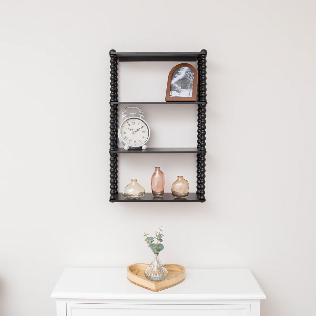 Black Wooden Bobble Framed 4 Tier Shelf - Image 8