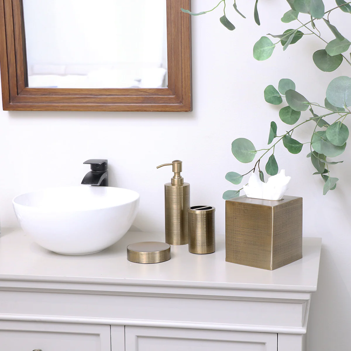 Brass Gold Textured Metal Soap Dispenser - Image 8