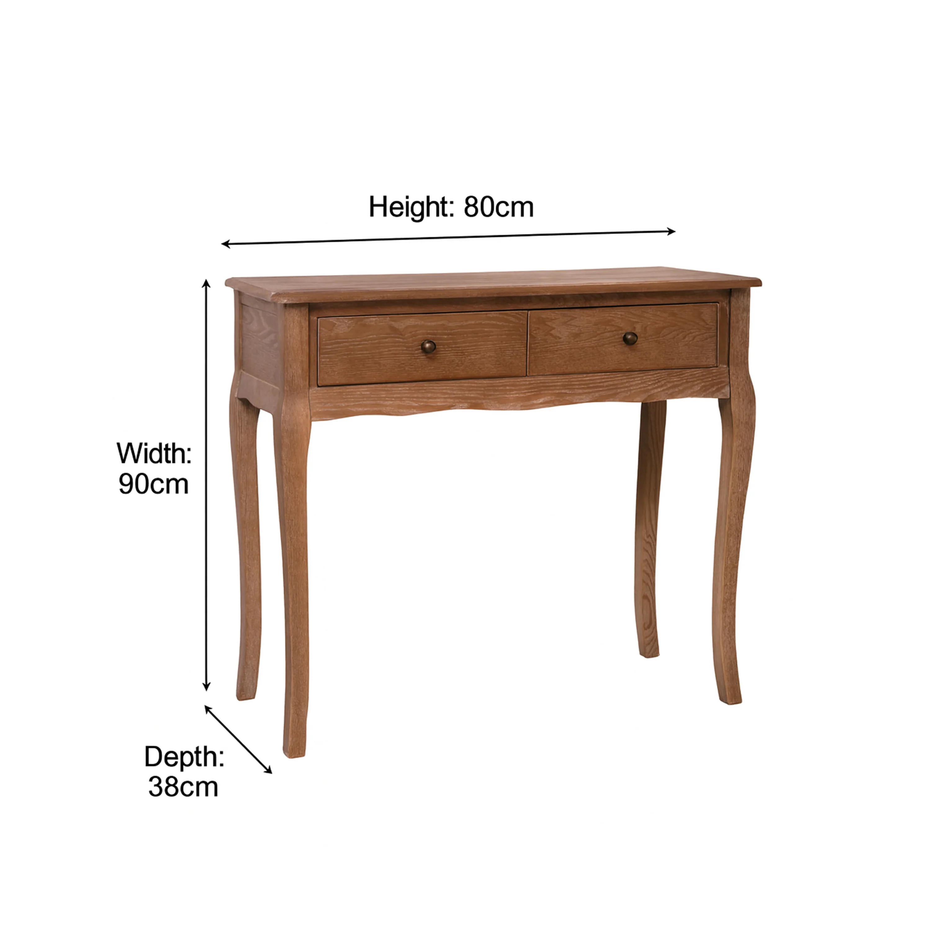 Dark Wood 2 Drawer Dressing Table - Ashwell Range - Image 7
