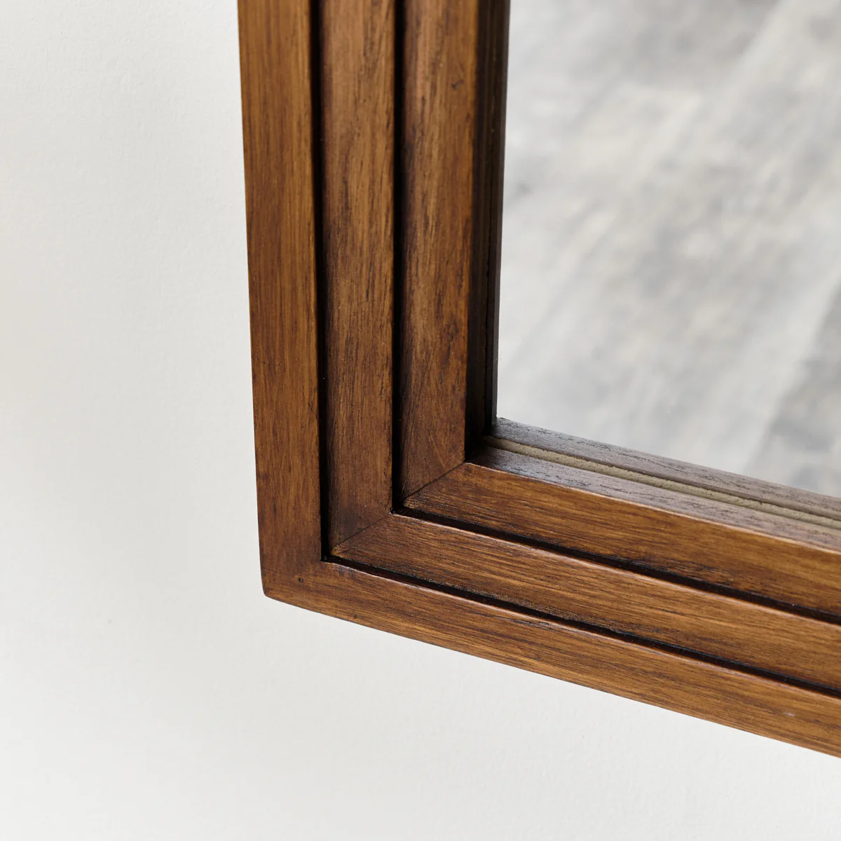 Dark Wood Arched Frame Wall Mirror 50cm x 70cm - Image 4