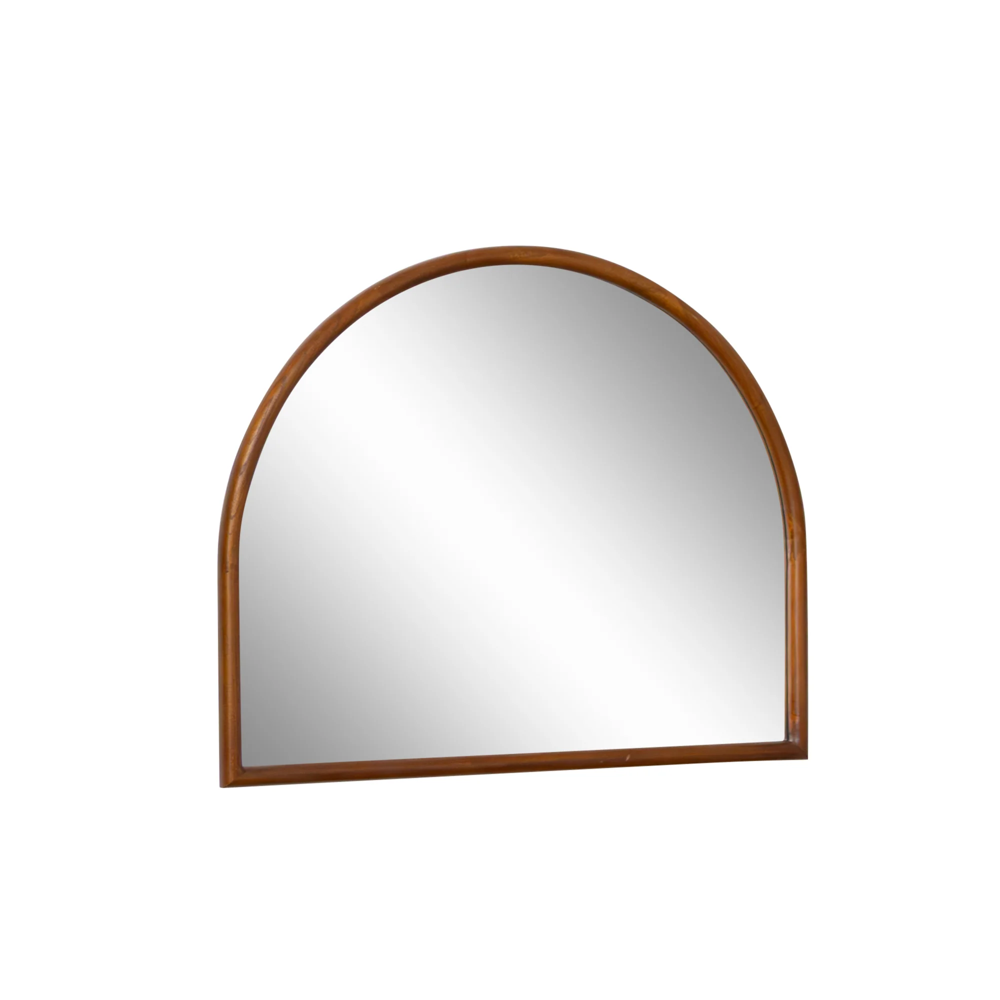 Dark Wood Framed Arched Wall & Mantle Mirror - 90cm x 75cm - Image 8