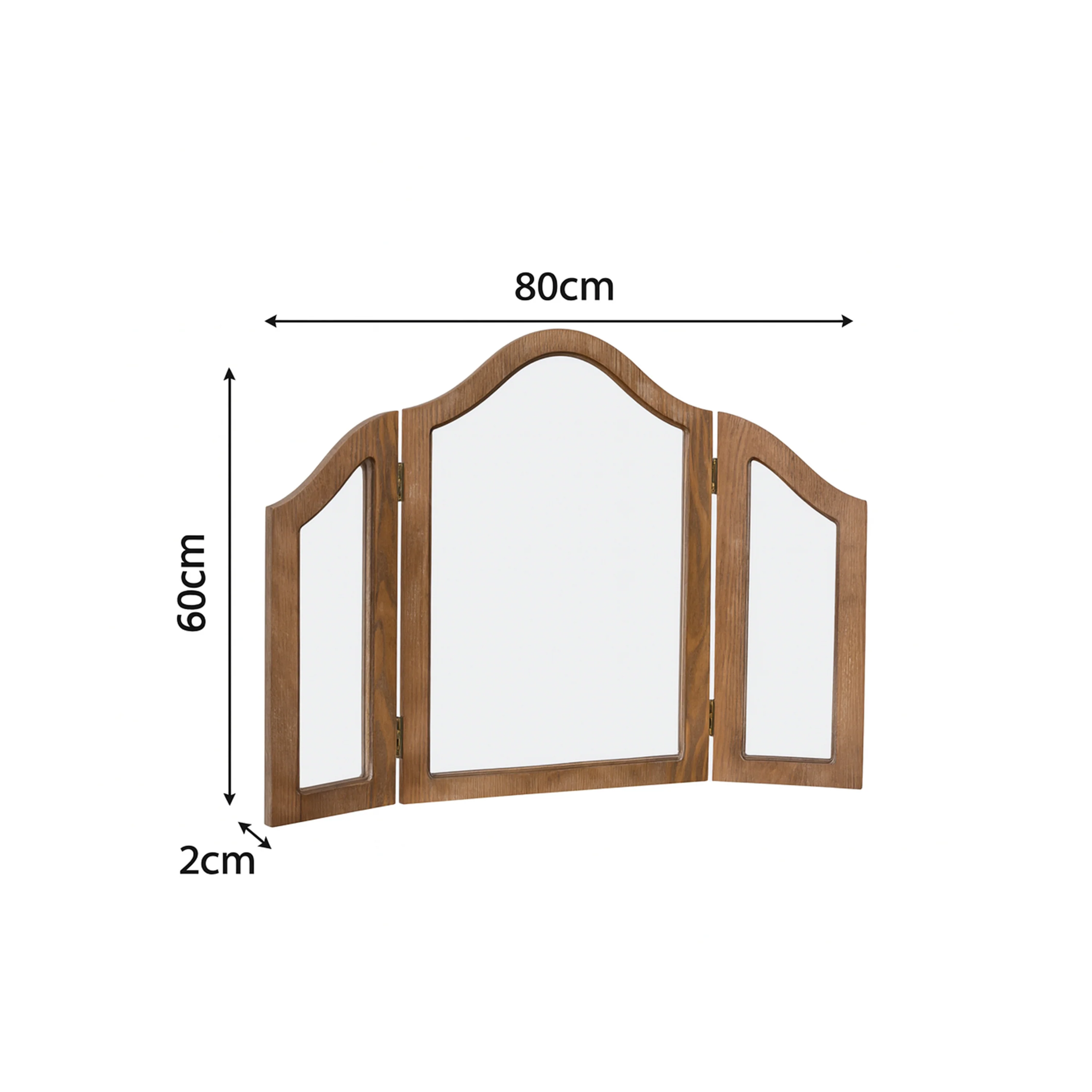Dark Wood Triple Dressing Table Mirror - Ashwell Range - Image 5
