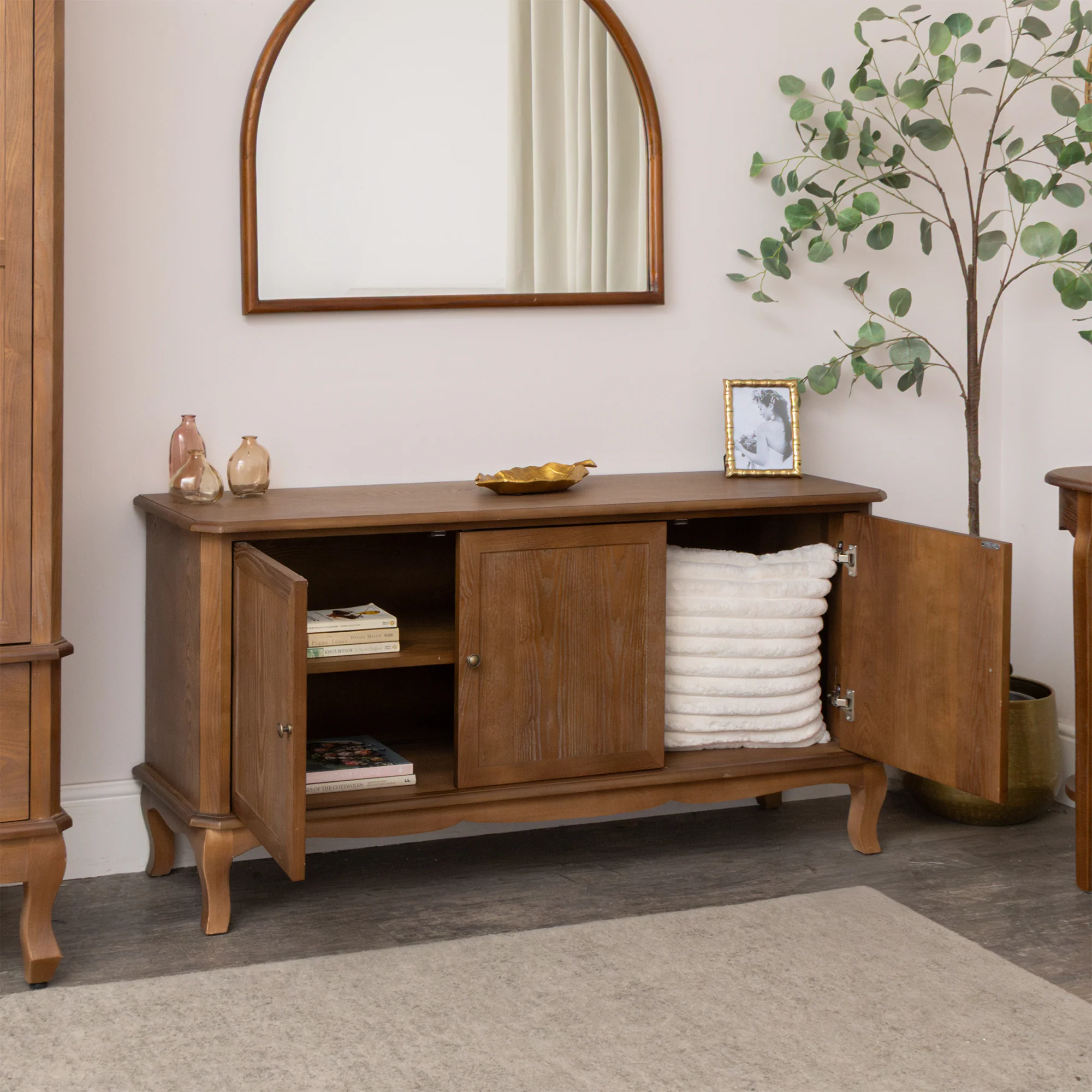 Dark Wood 3 Door Sideboard - Ashwell Range - Image 6