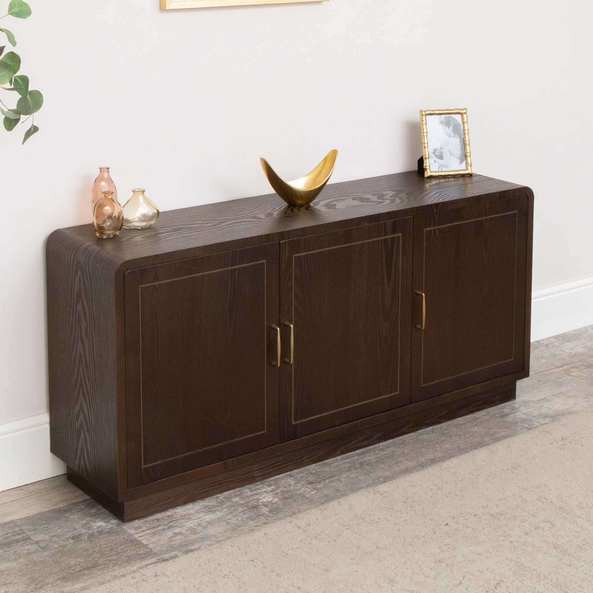 Dark Wooden 3 Door Sideboard - Kingsley Range - Damaged Seconds - Image 10