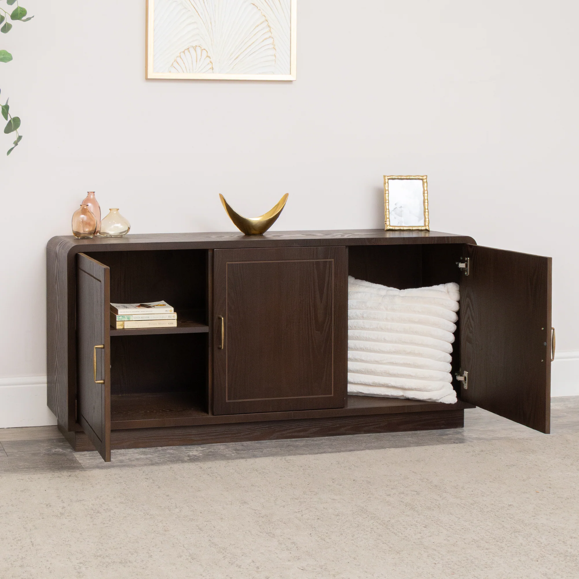 Dark Wooden 3 Door Sideboard - Kingsley Range - Damaged Seconds - Image 8