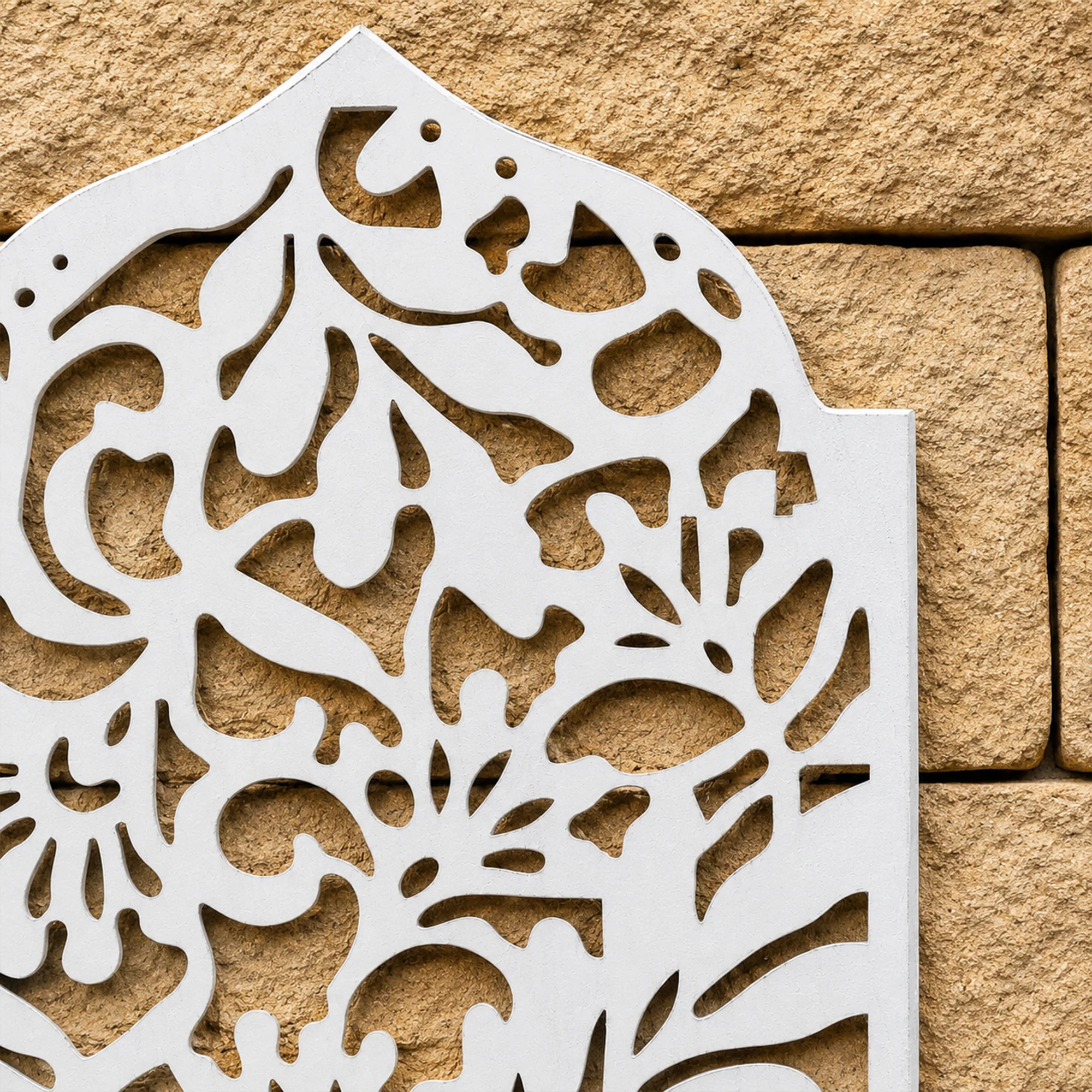 Distressed White Garden Wall Art Plaque - 30cm x 50cm - Image 2