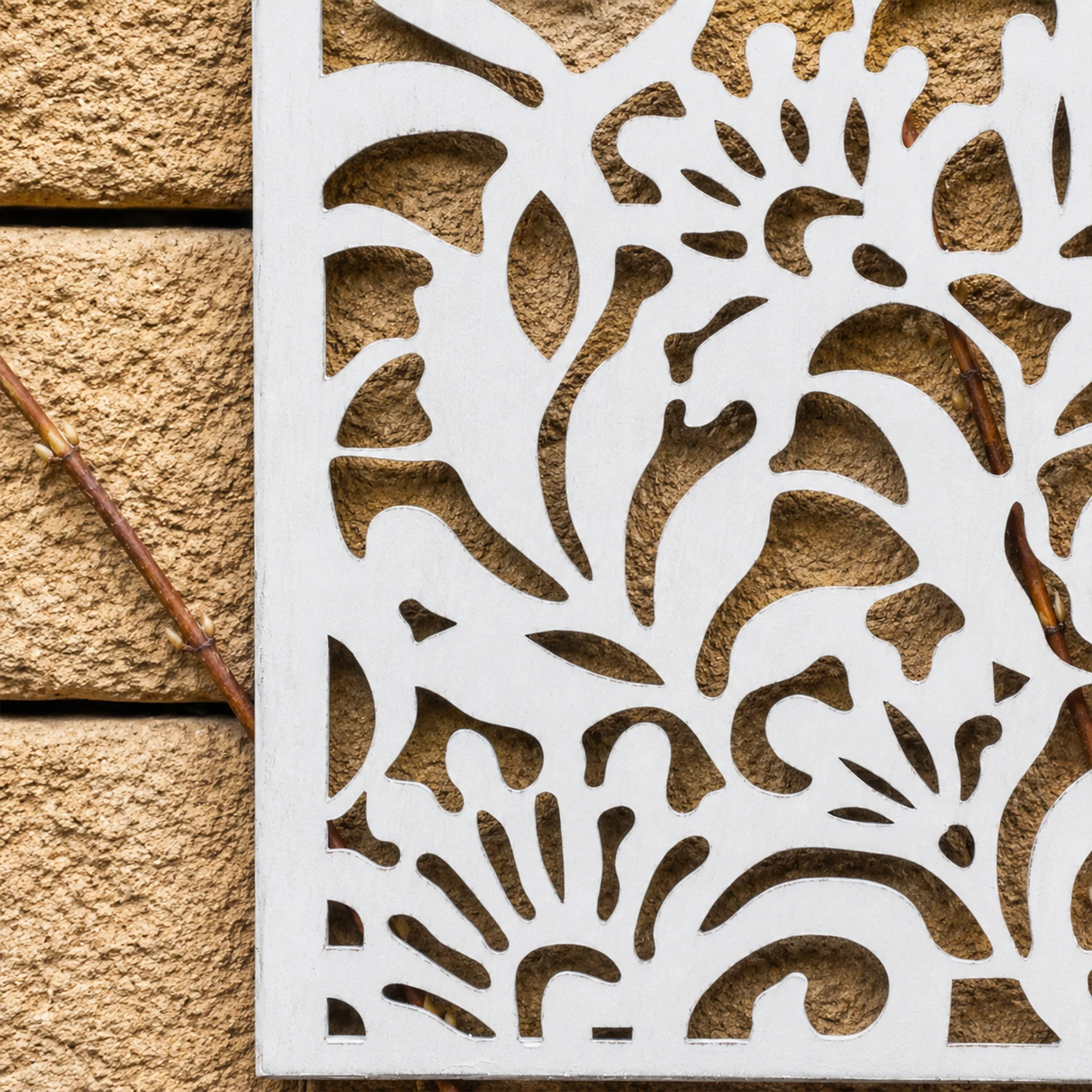 Distressed White Garden Wall Art Plaque - 30cm x 50cm - Image 3