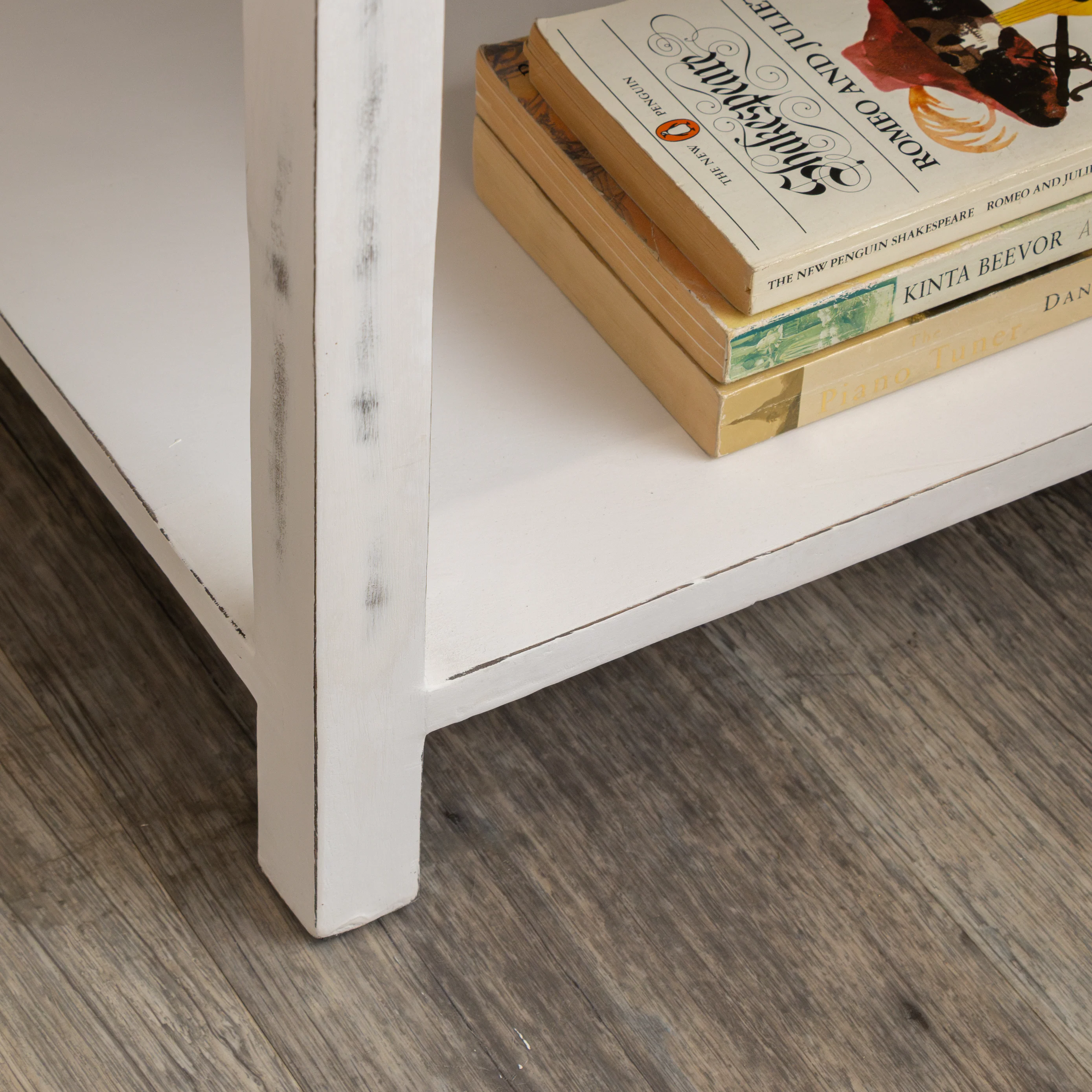 Distressed White Mango Wood Bohemian Bedside Table - Freya White Range - Image 4