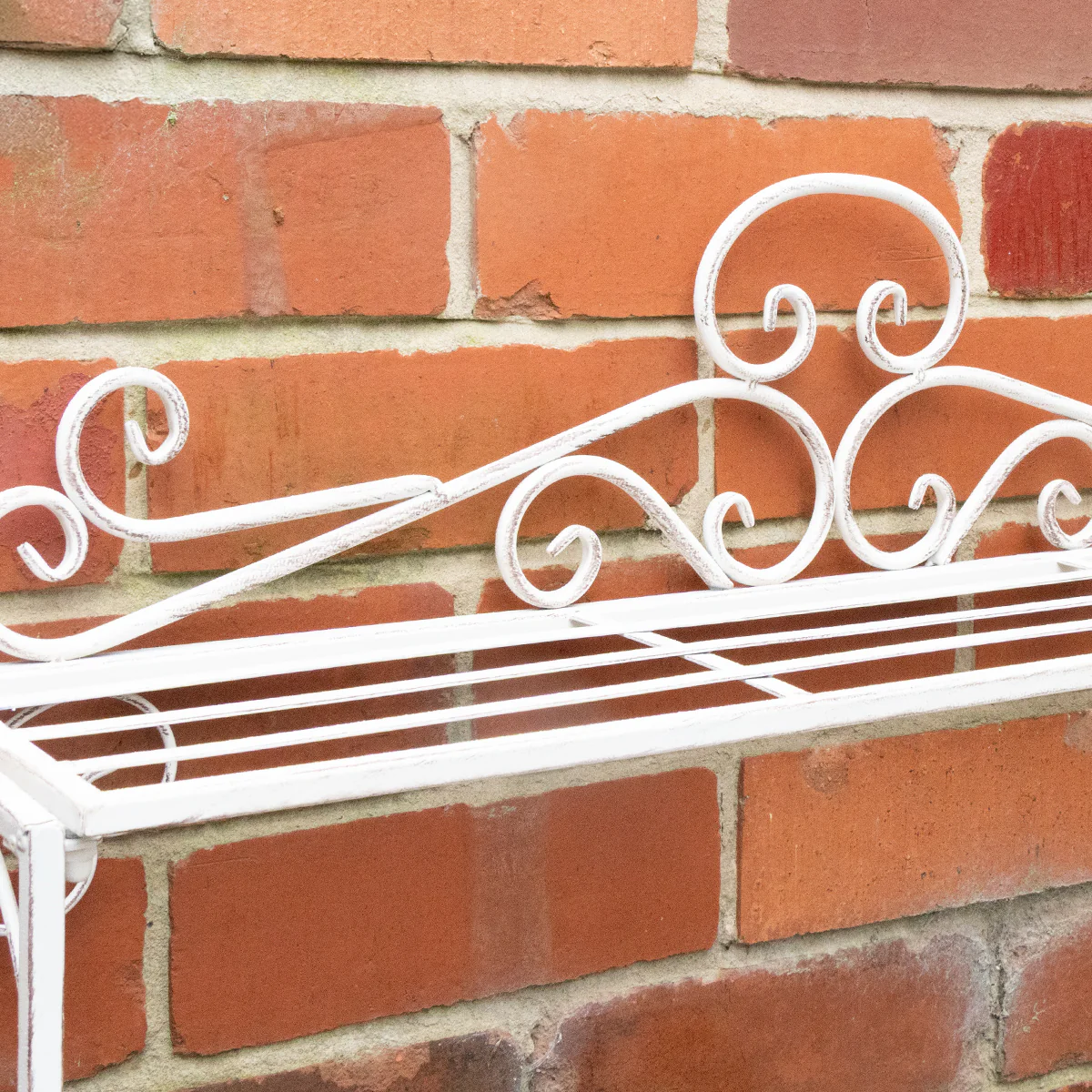 Distressed White Metal Three Tier Plant Theatre Stand - Image 2
