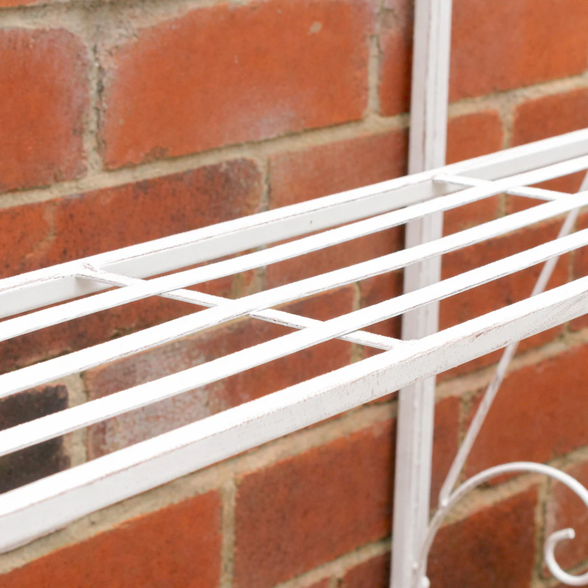 Distressed White Metal Three Tier Plant Theatre Stand - Image 3