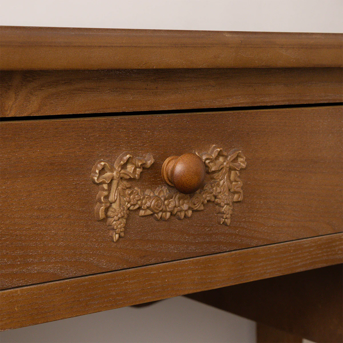 Wooden Dressing Table Desk with Triple Mirror and Stool & Pair of 3 Drawers Bedside Tables - Pays Du Bois Range - Image 3