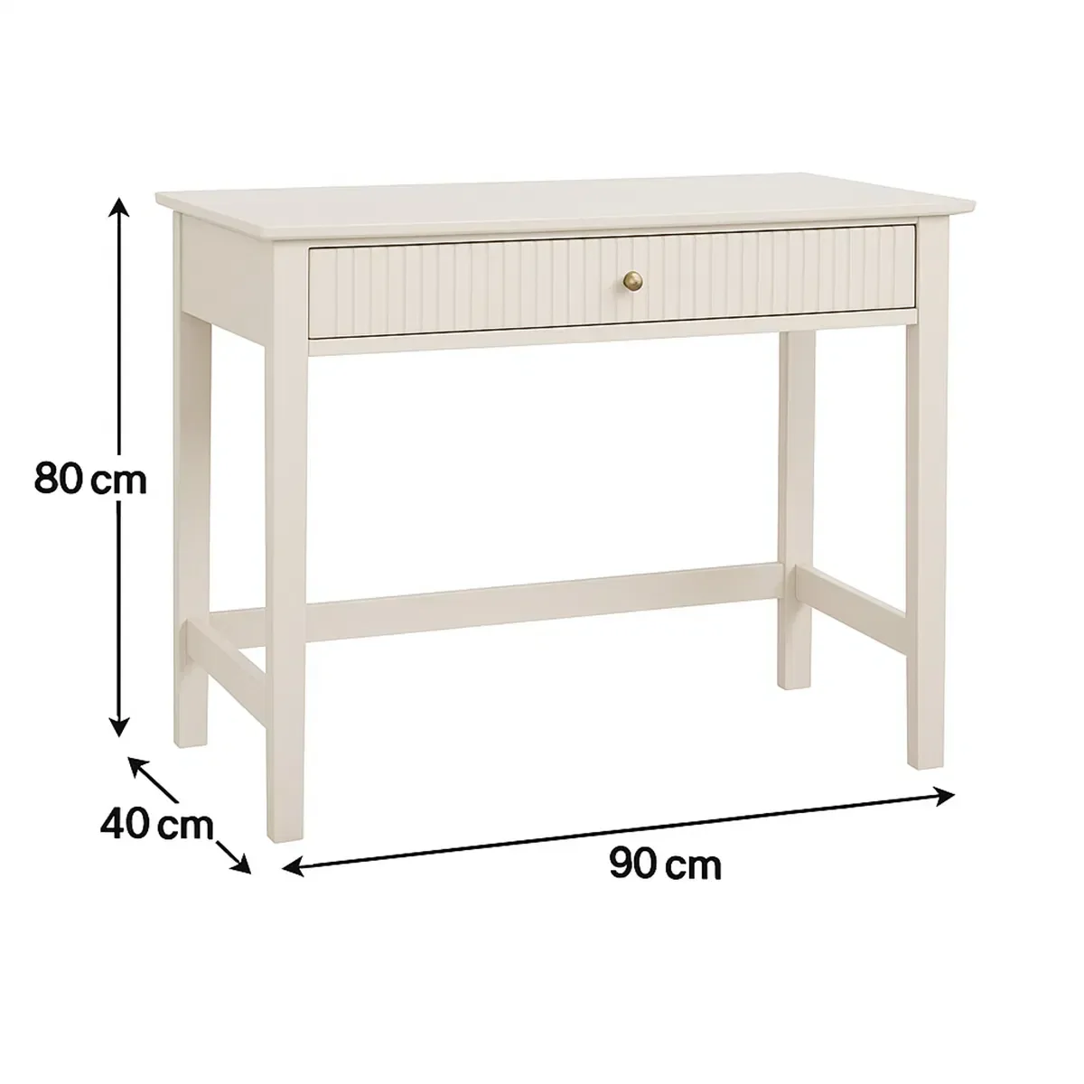 Dressing Table, Stool & Pair of 3 Drawer Bedside Tables - Hales Taupe Range - Image 7