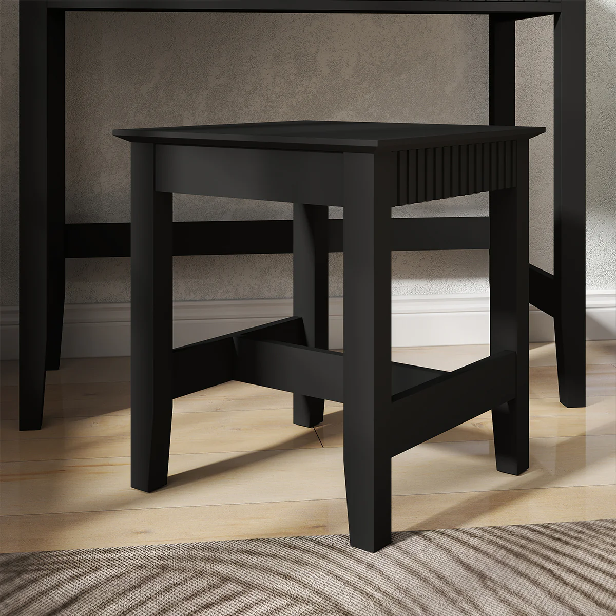 Dressing Table & Stool Set - Hales Black Range - Image 4