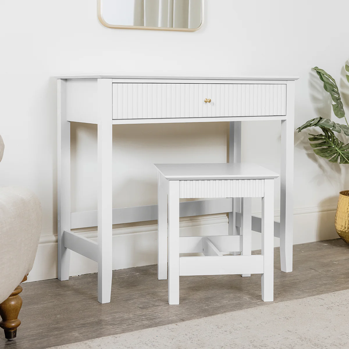 Dressing Table & Stool Set - Hales White Range - Image 5