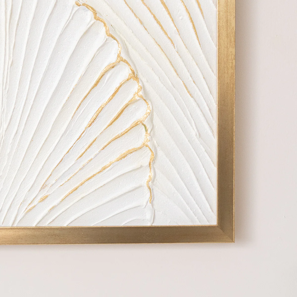 Extra Large Gold Ginkgo Textured Wall Art - 55cm x 80cm - Image 3