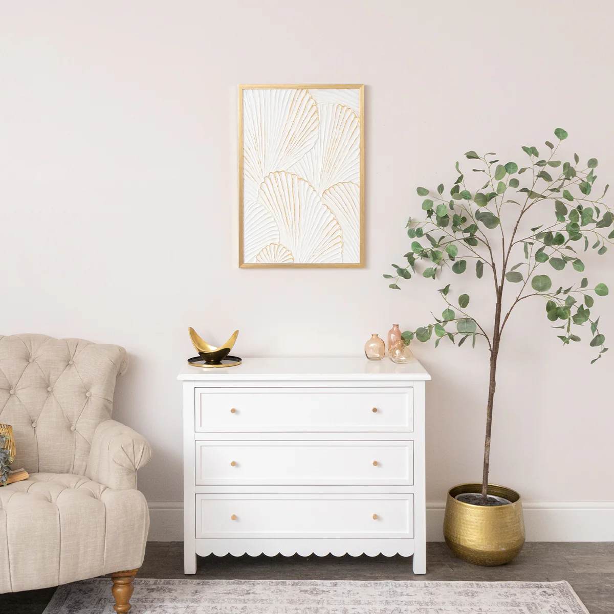 Extra Large Gold Ginkgo Textured Wall Art - 55cm x 80cm - Image 6