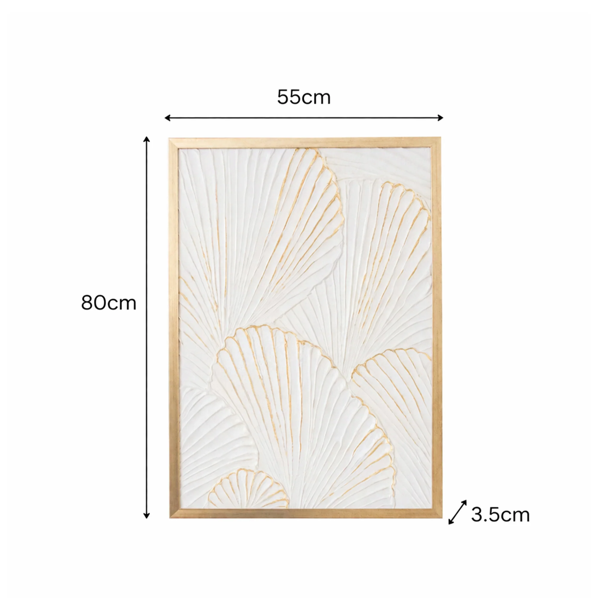 Extra Large Gold Ginkgo Textured Wall Art - 55cm x 80cm - Image 7