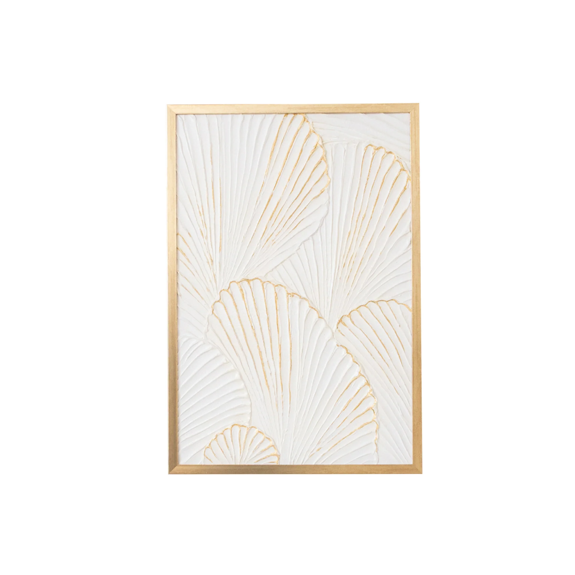 Extra Large Gold Ginkgo Textured Wall Art - 55cm x 80cm - Image 8
