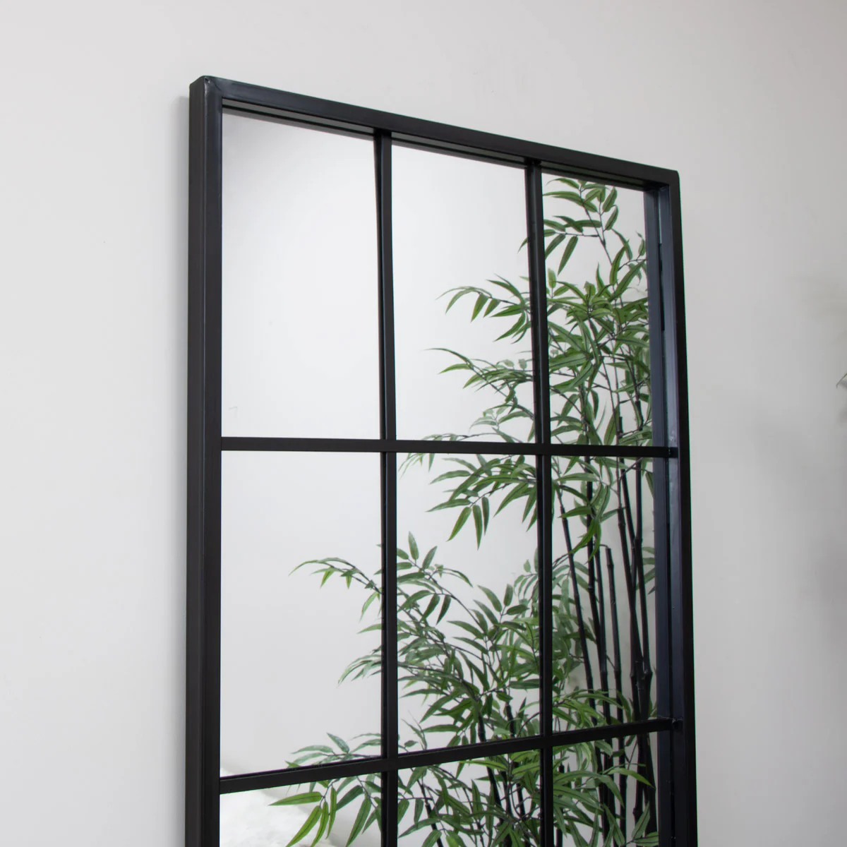 Extra Large Matt Black Window Mirror 144cm x 59cm - Image 5