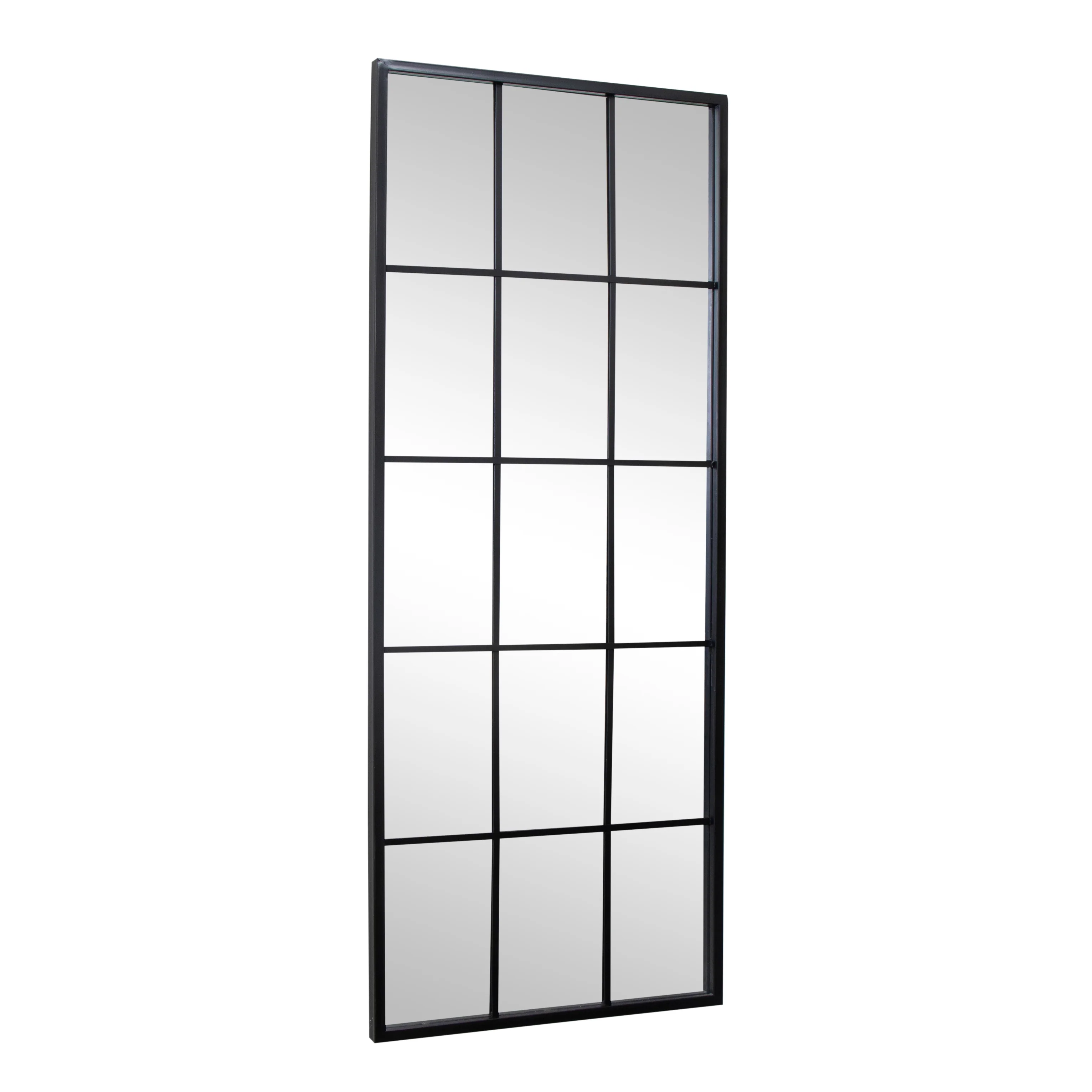 Extra Large Matt Black Window Mirror 144cm x 59cm - Image 9
