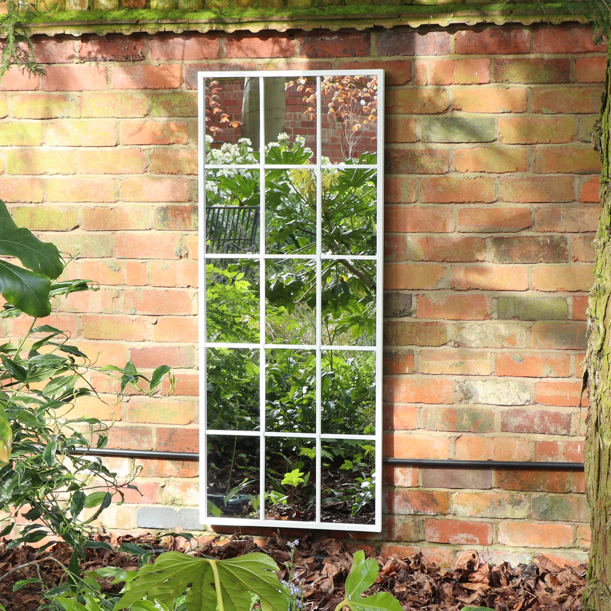 Extra Large White Window Mirror 144cm x 59cm - Image 2